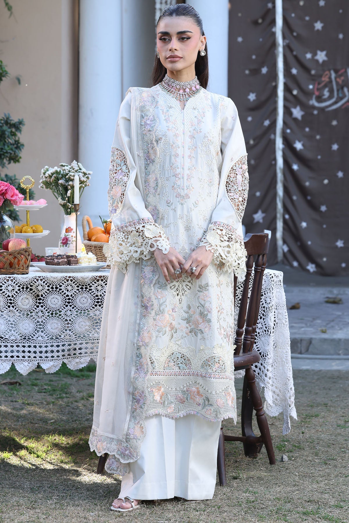 5930-SELIN EMBROIDERED LAWN STITCHED