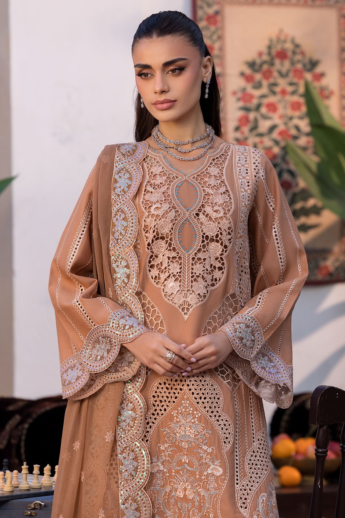 5933-NOEMI EMBROIDERED LAWN STITCHED