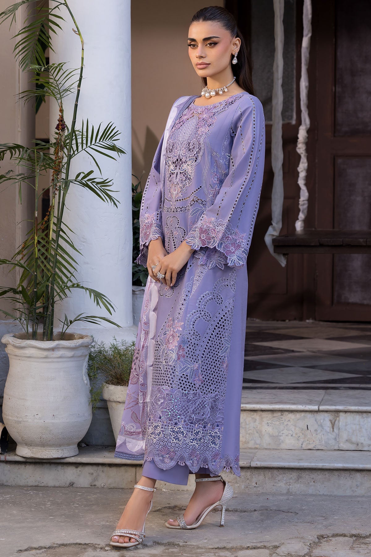 5938-VIVI EMBROIDERED LAWN STITCHED