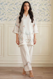 5946-INDIGO EMBROIDERED CAMBRIC STITCHED