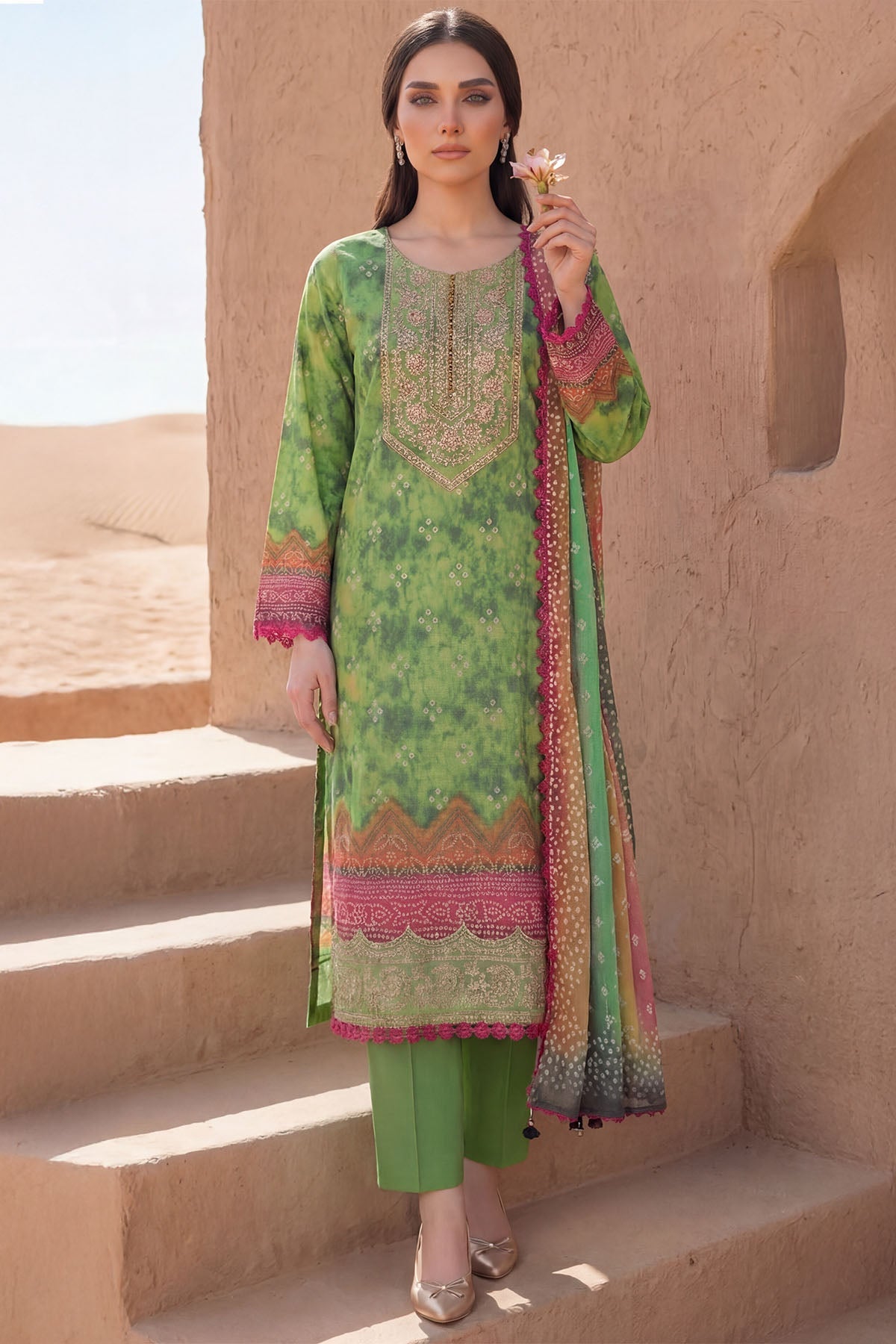 5972-SYAN EMBROIDERED LAWN UNSTITCHED