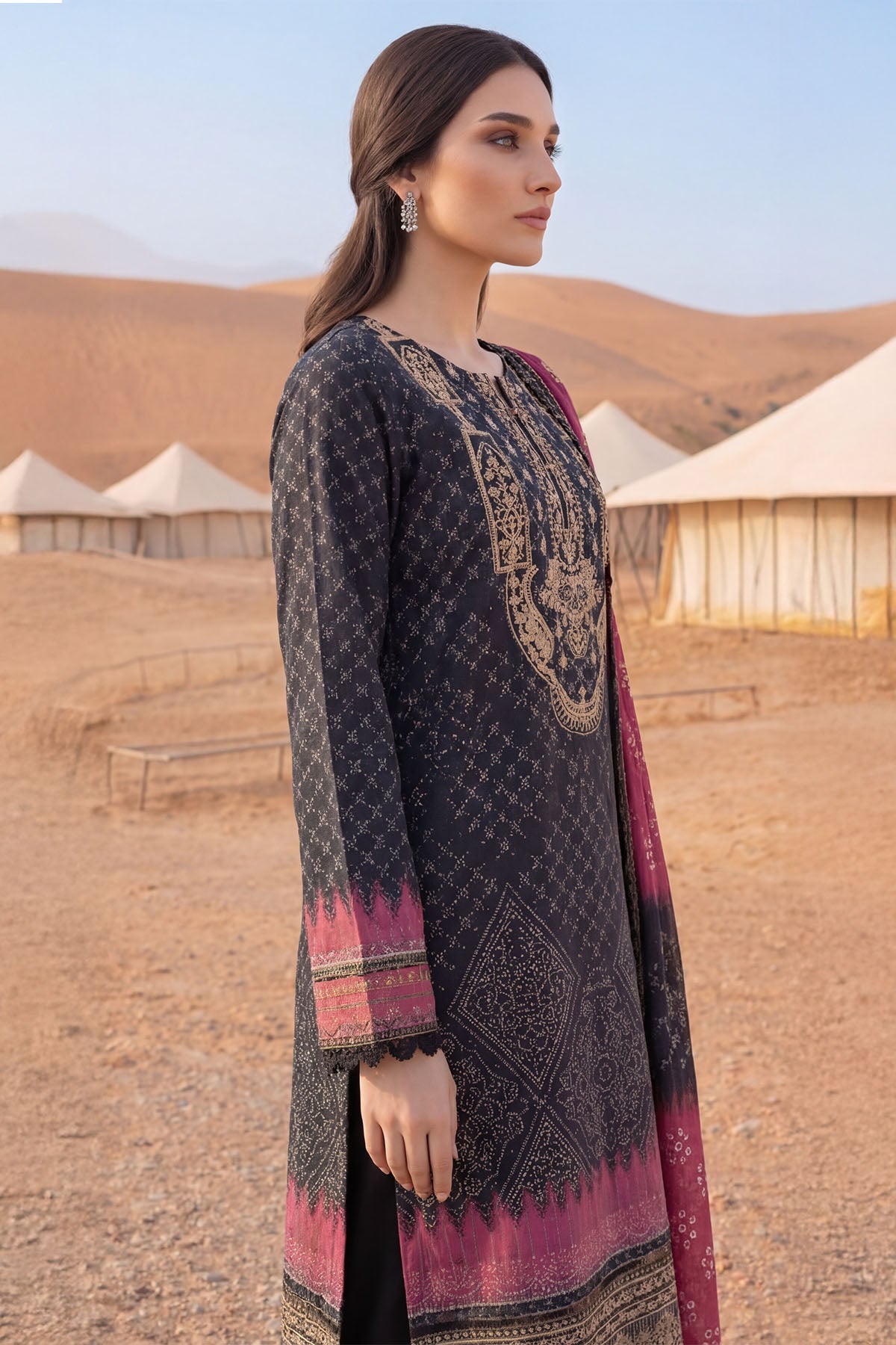 5974-LUSTER EMBROIDERED LAWN UNSTITCHED