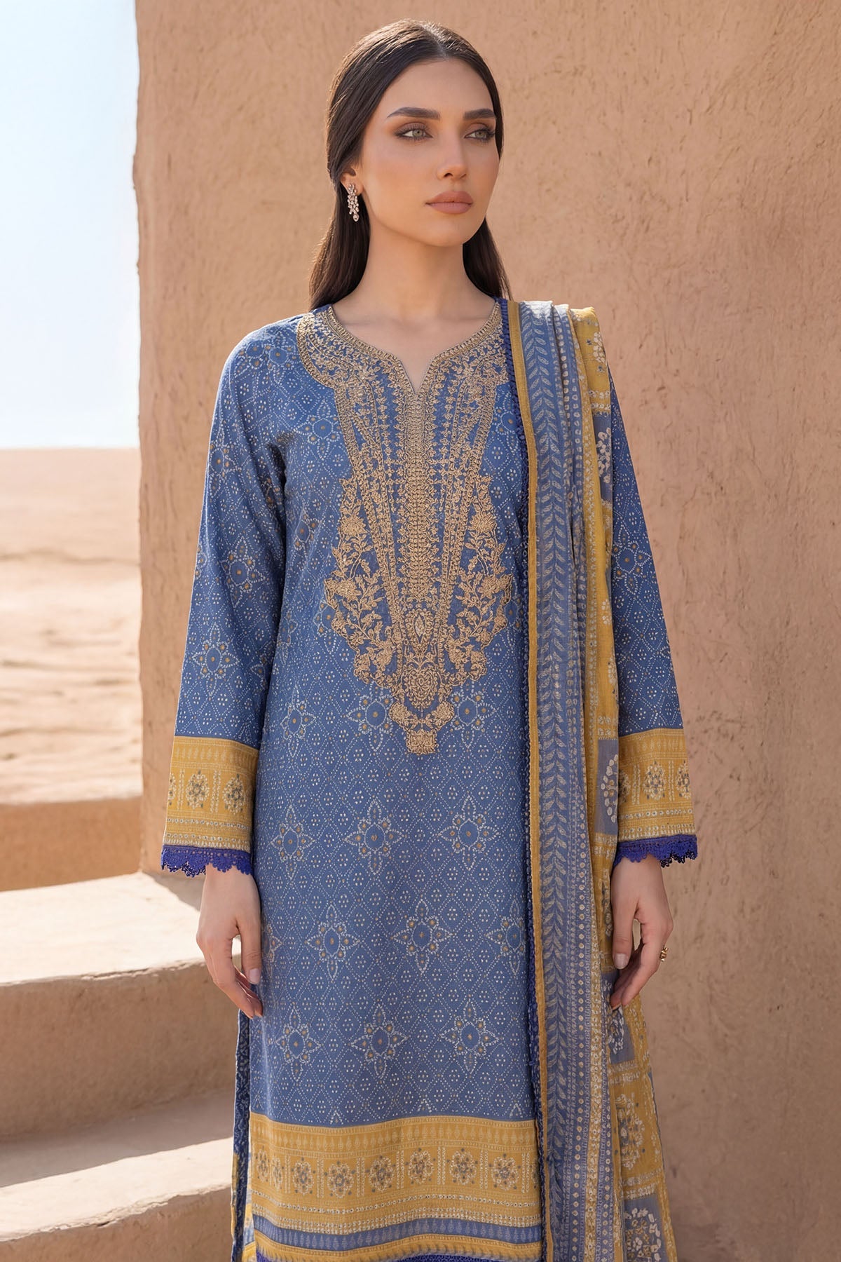 5979-LATTE GLOW EMBROIDERED LAWN UNSTITCHED