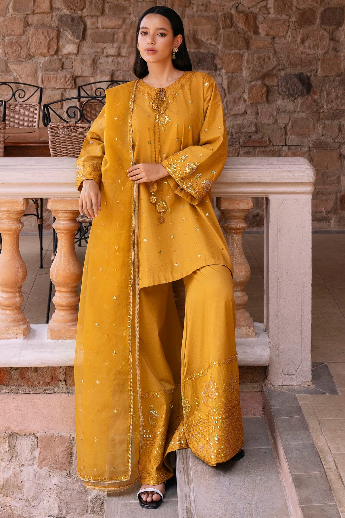 5996-LAMPONE EMBROIDERED LAWN STITCHED