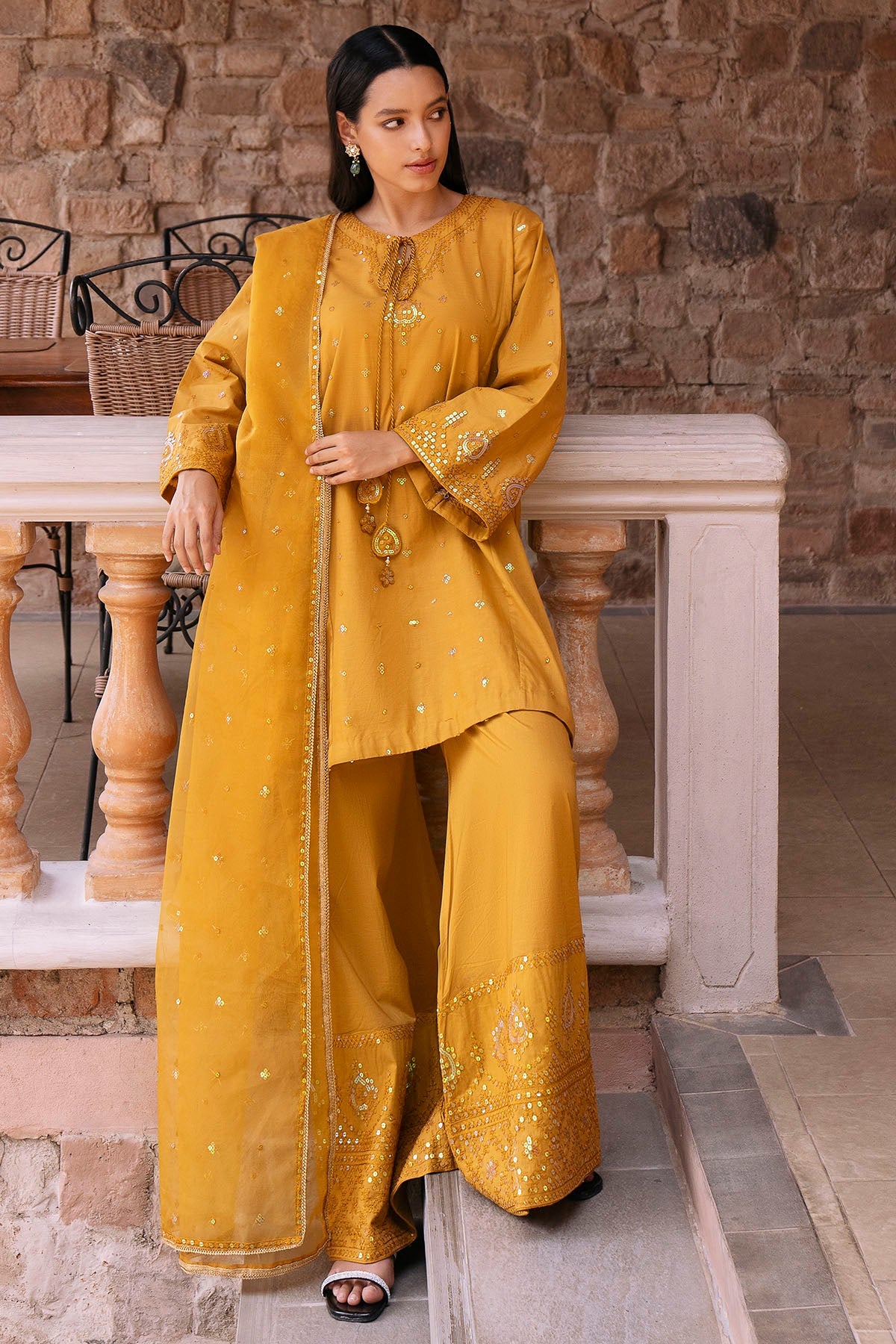 5996-LAMPONE EMBROIDERED LAWN STITCHED
