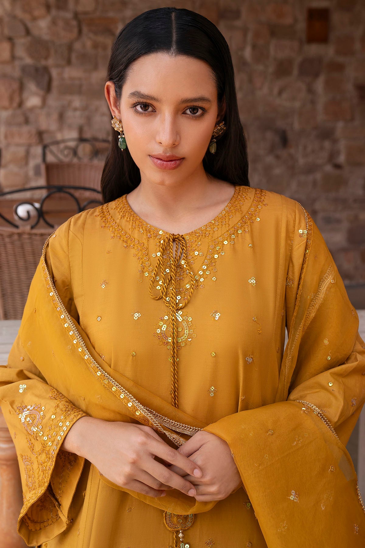5996-LAMPONE EMBROIDERED LAWN STITCHED