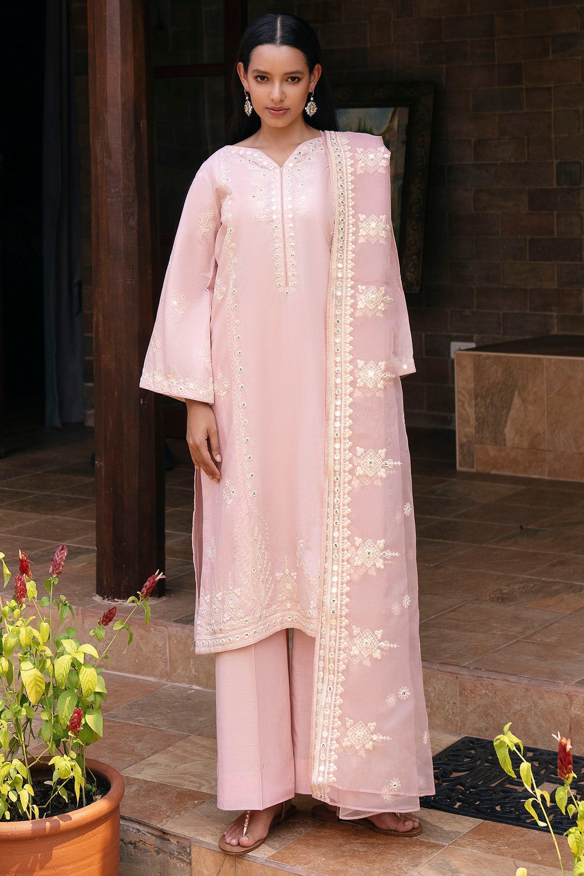 5997-MIRTILLO EMBROIDERED LAWN STITCHED