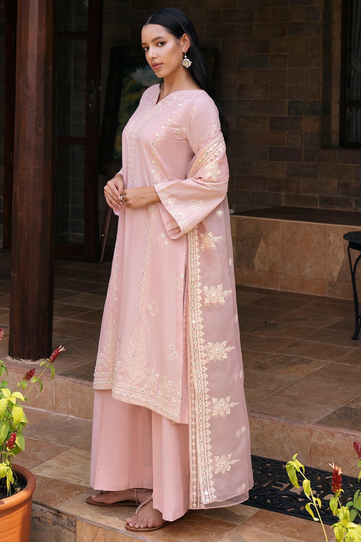 5997-MIRTILLO EMBROIDERED LAWN STITCHED