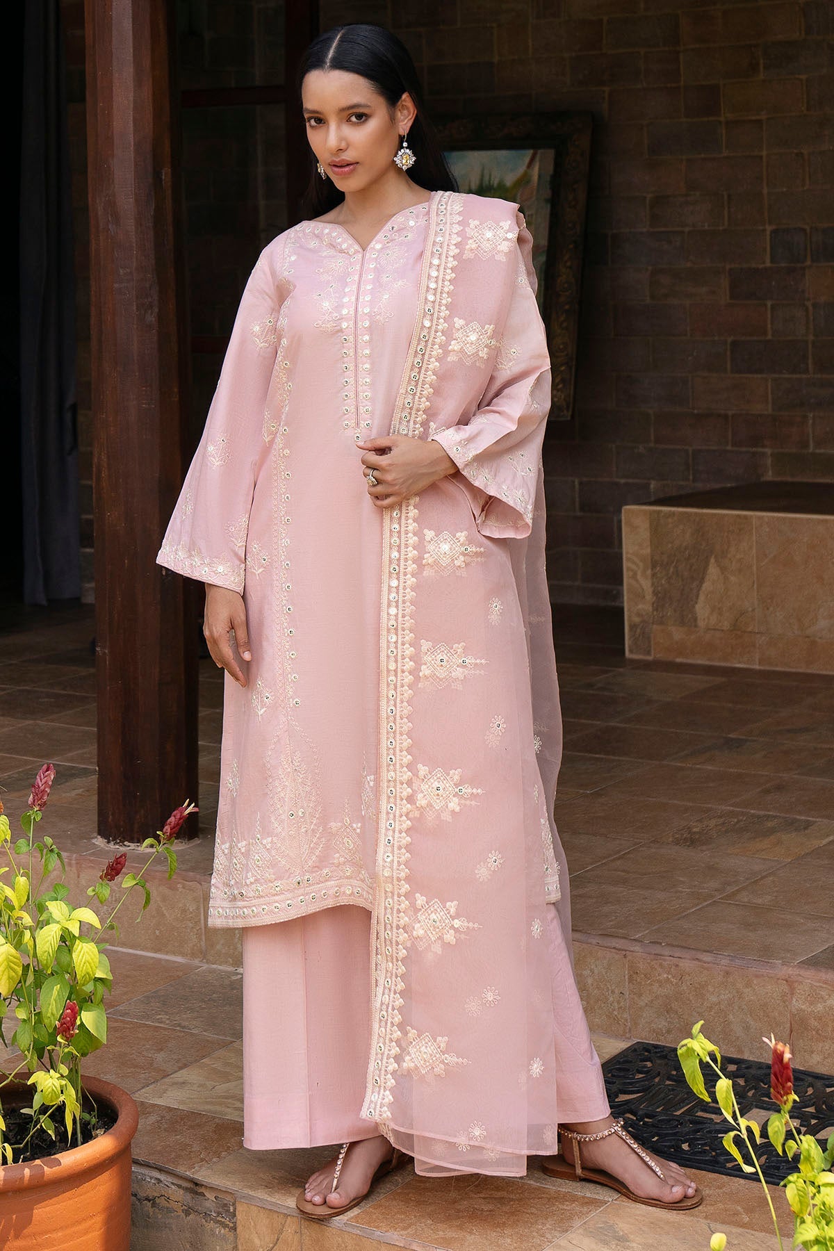 5997-MIRTILLO EMBROIDERED LAWN STITCHED