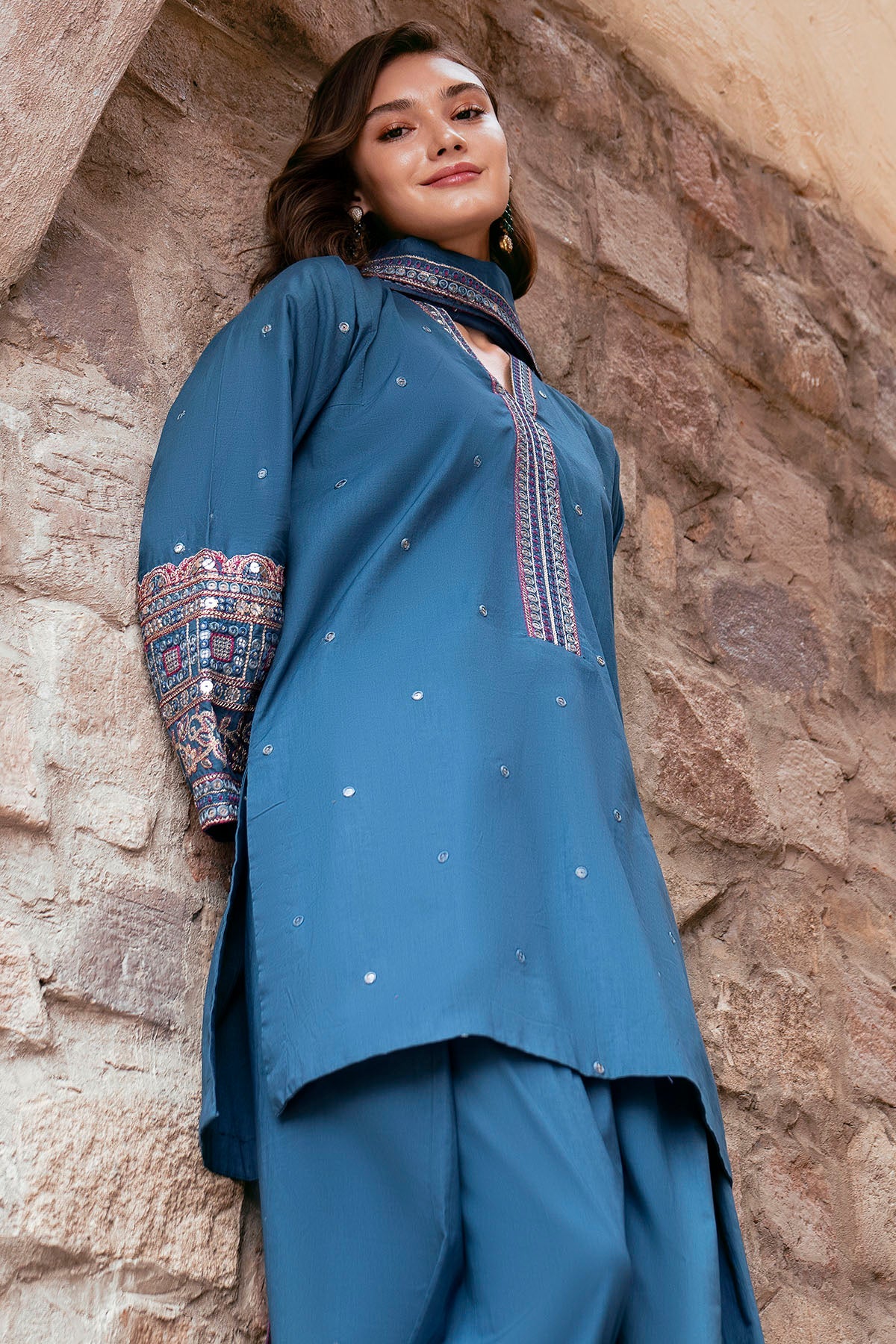 5998-ANANAS EMBROIDERED LAWN STITCHED