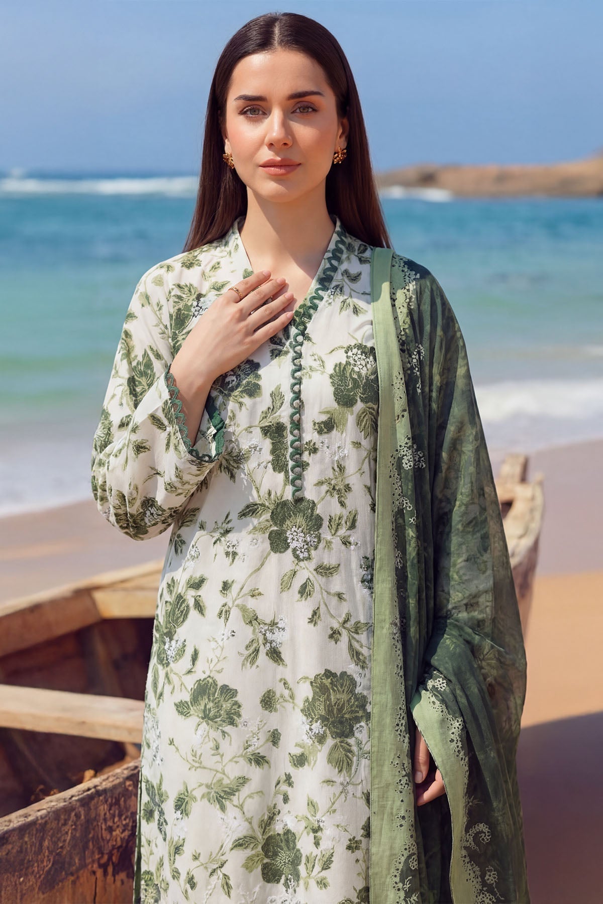 6001-FLAME EMBROIDERED LAWN UNSTITCHED