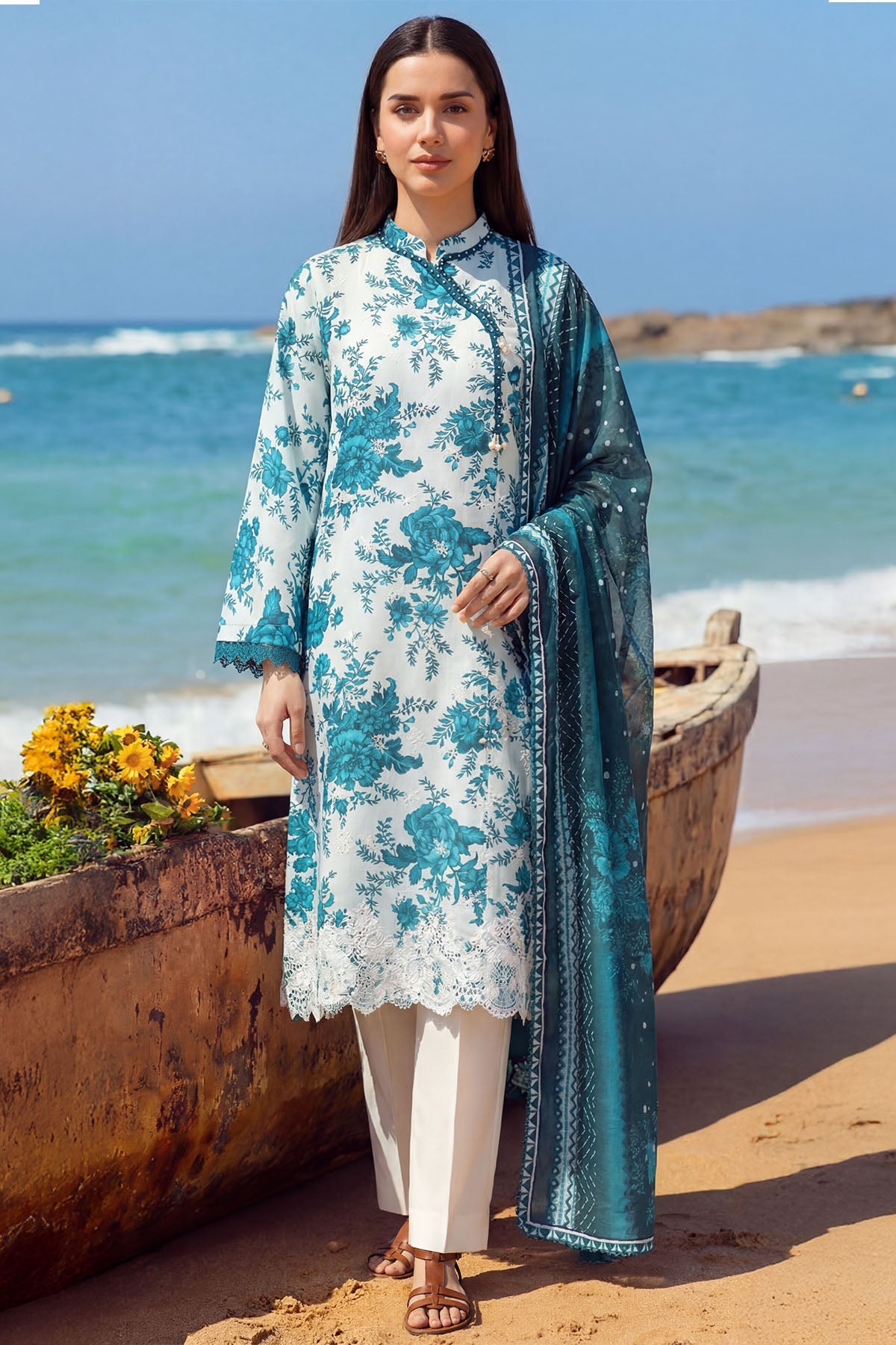 6004-SPRING BLOOM EMBROIDERED LAWN UNSTITCHED