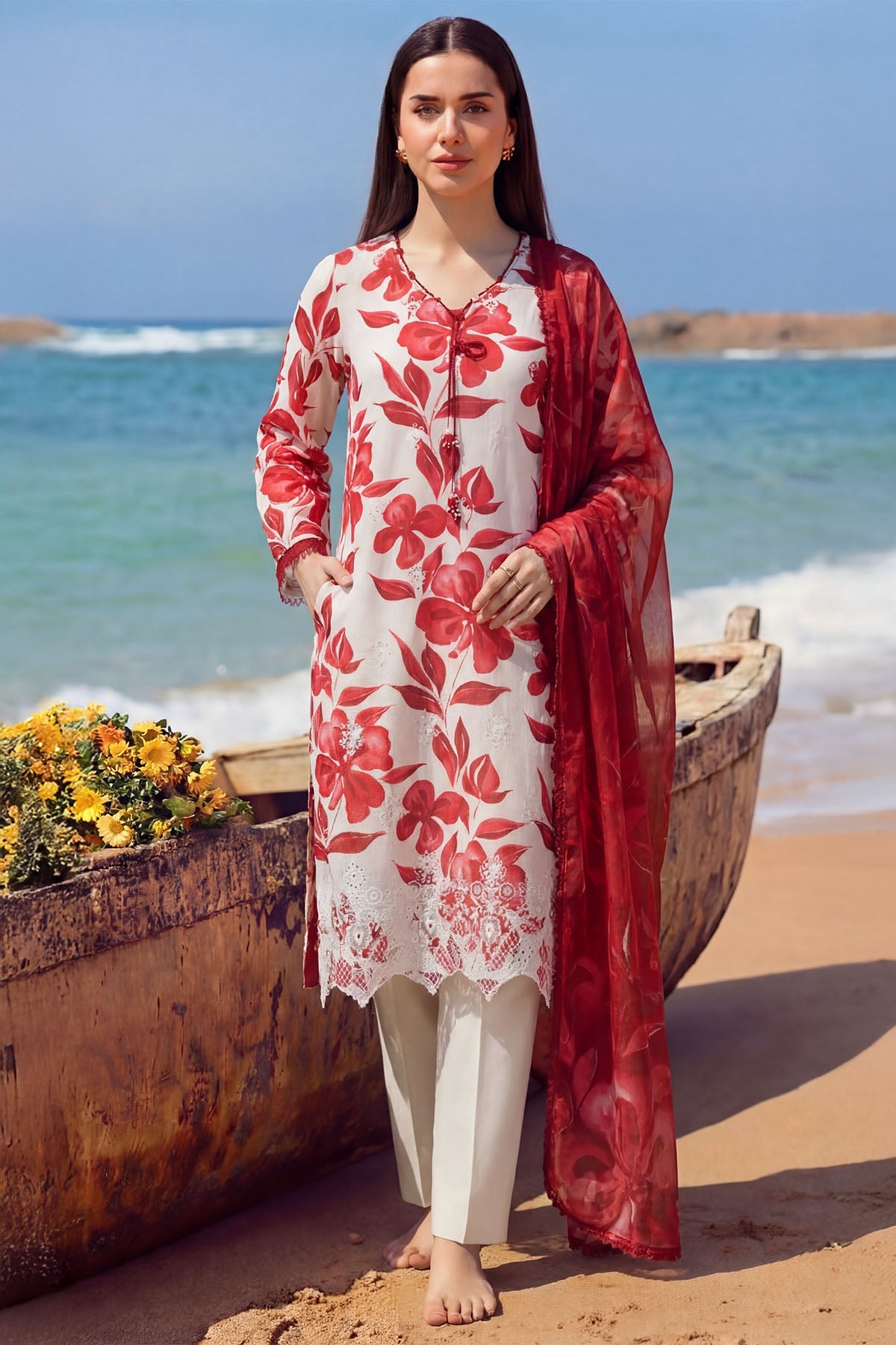 6005-MOSS EMBROIDERED LAWN UNSTITCHED