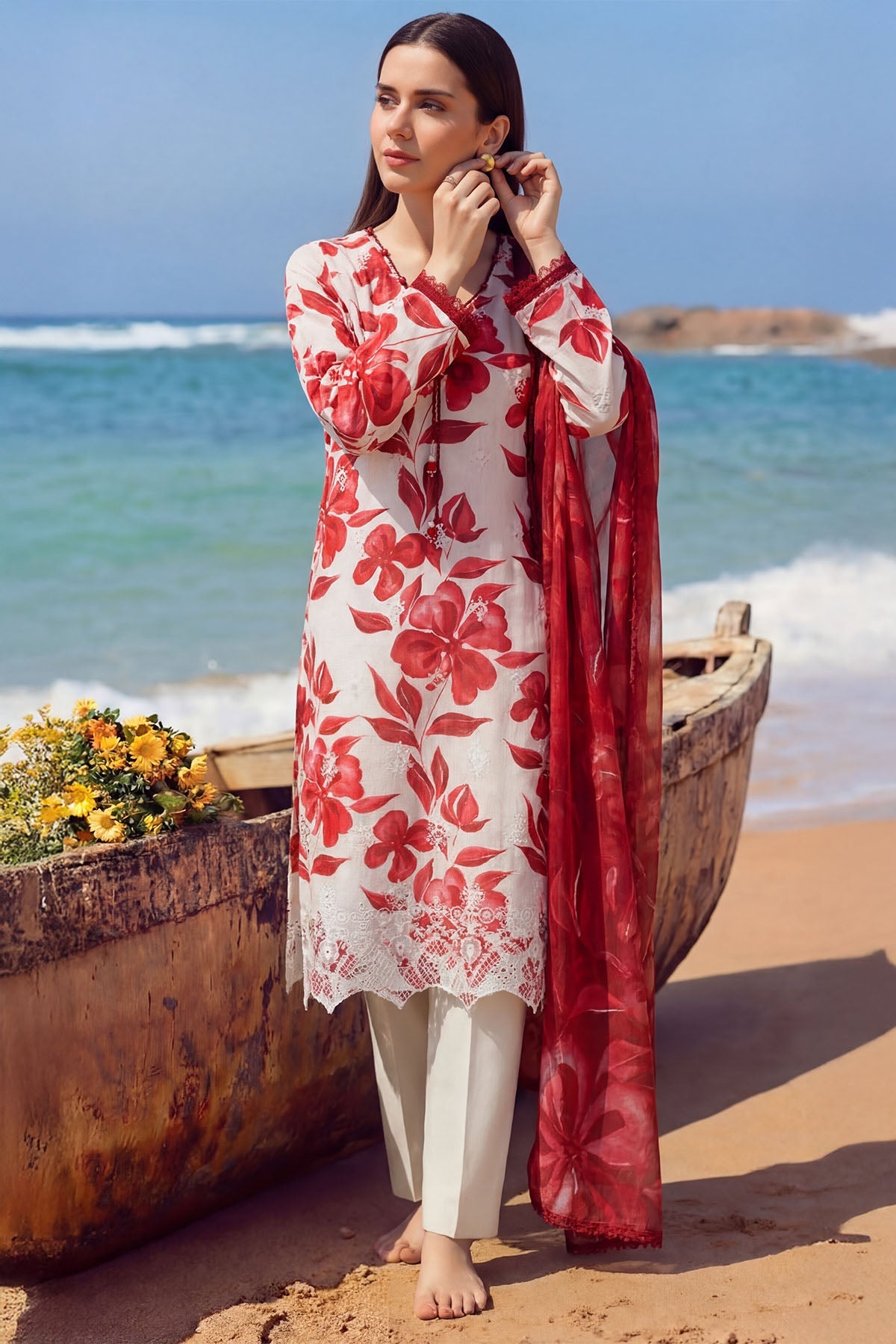 6005-MOSS EMBROIDERED LAWN UNSTITCHED