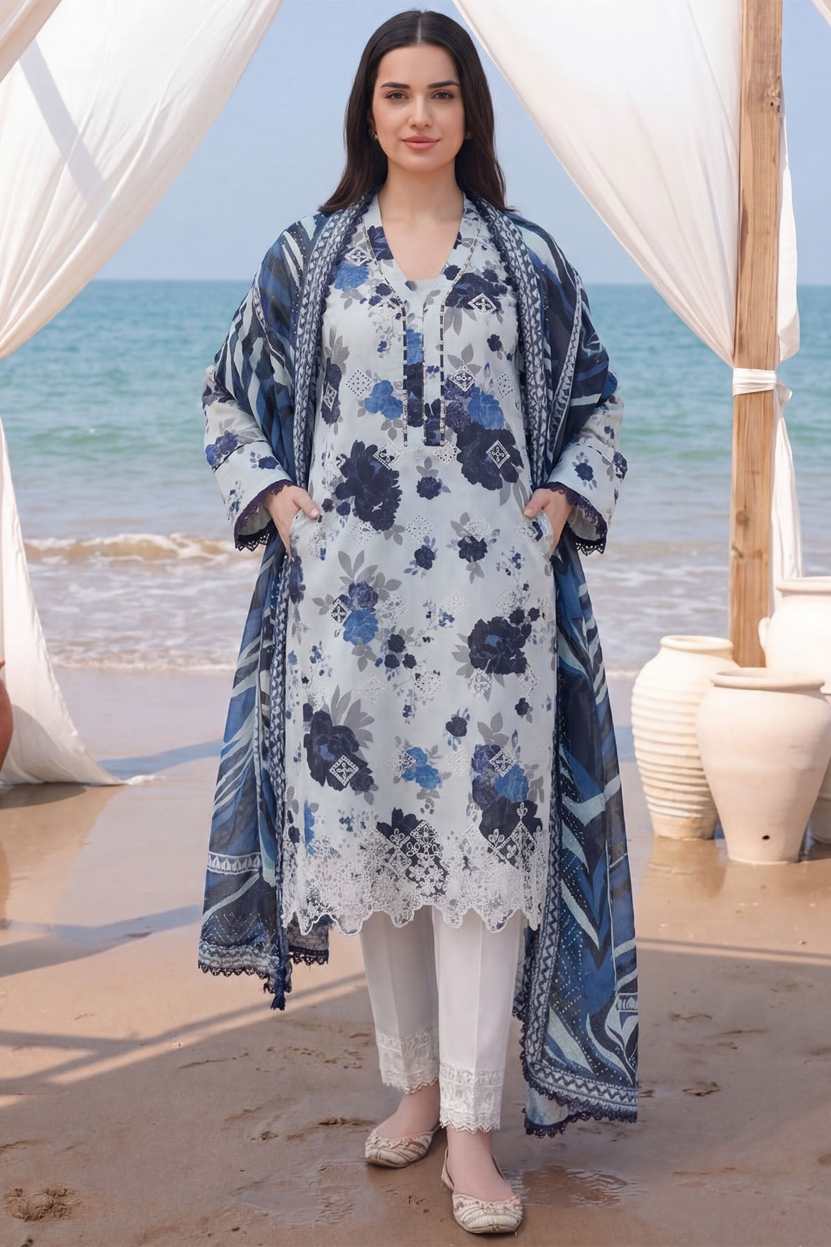 6006-AIRE EMBROIDERED LAWN UNSTITCHED