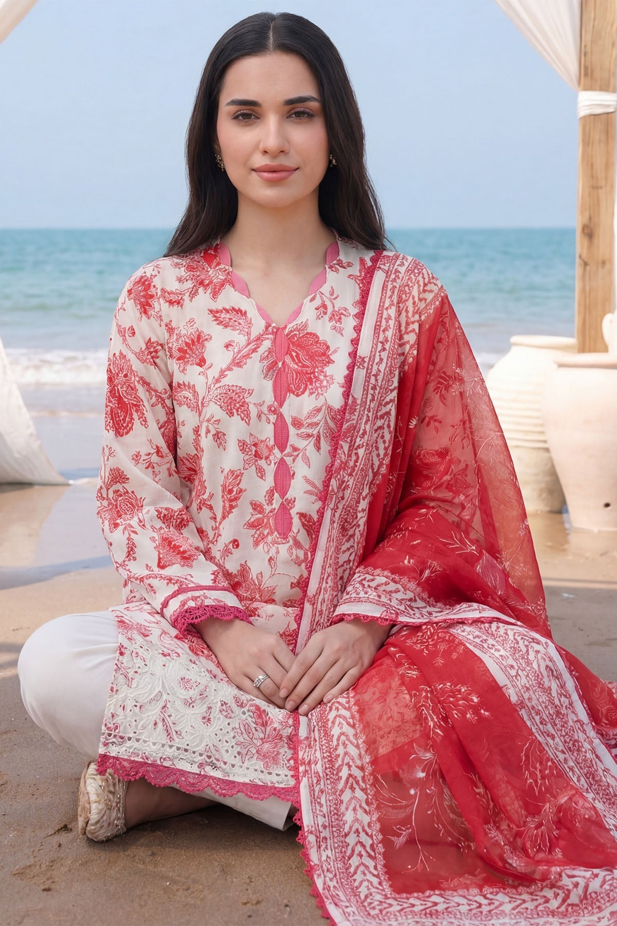 6008-SABLE EMBROIDERED LAWN UNSTITCHED