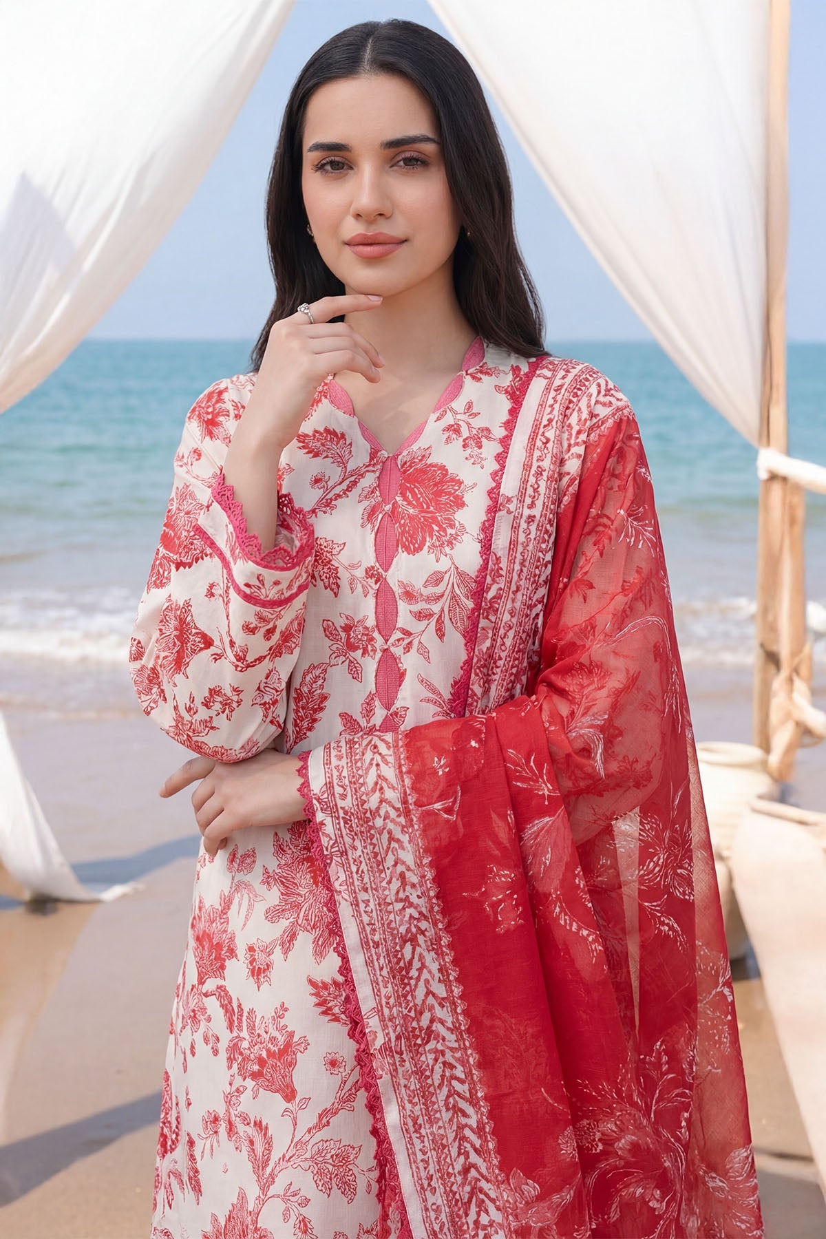 6008-SABLE EMBROIDERED LAWN UNSTITCHED