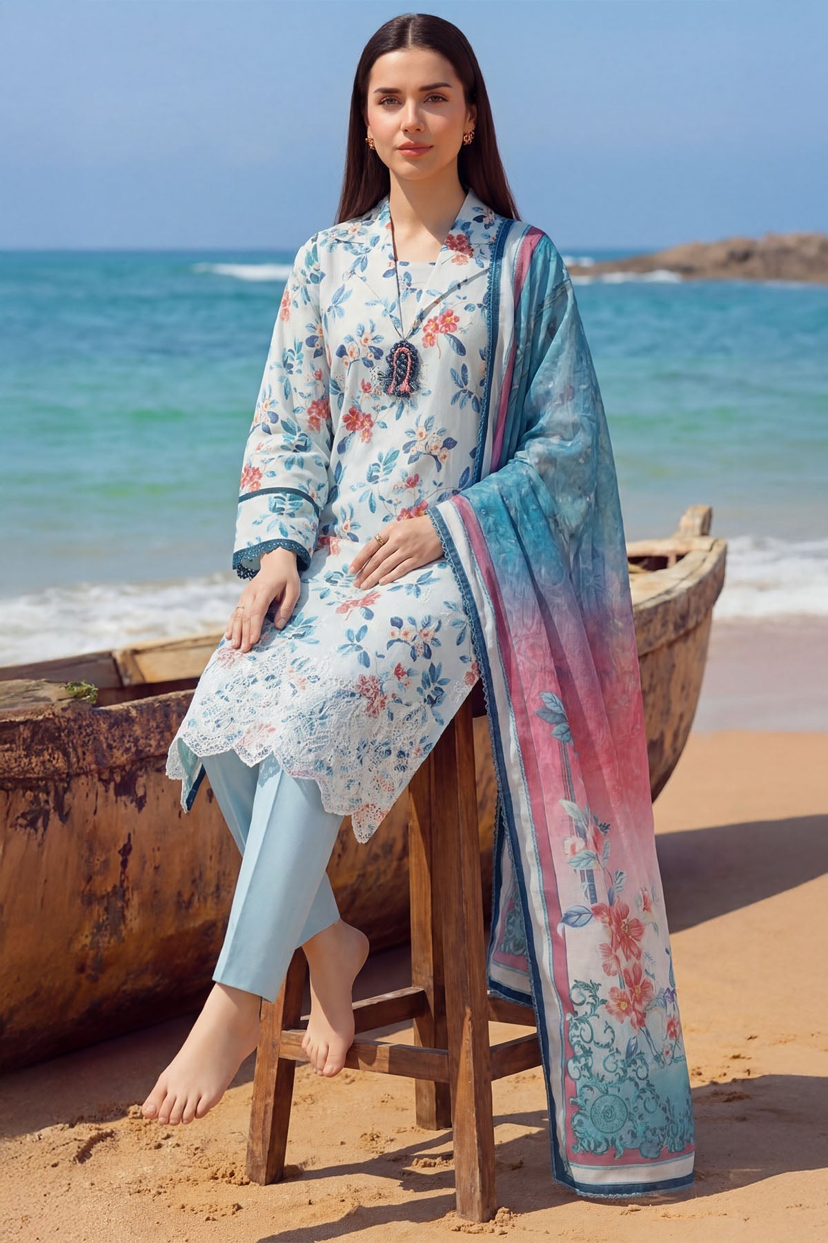 6009-LUNA EMBROIDERED LAWN UNSTITCHED