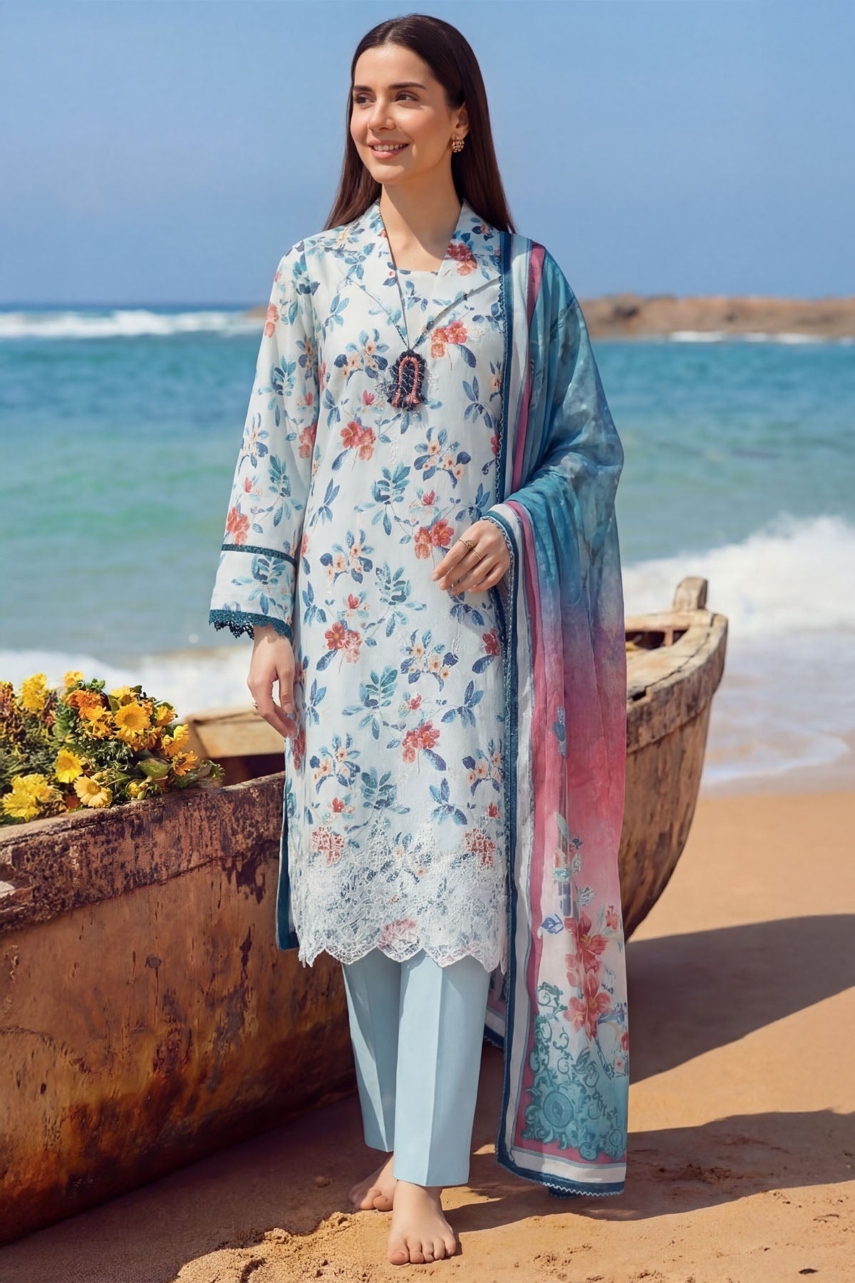6009-LUNA EMBROIDERED LAWN UNSTITCHED