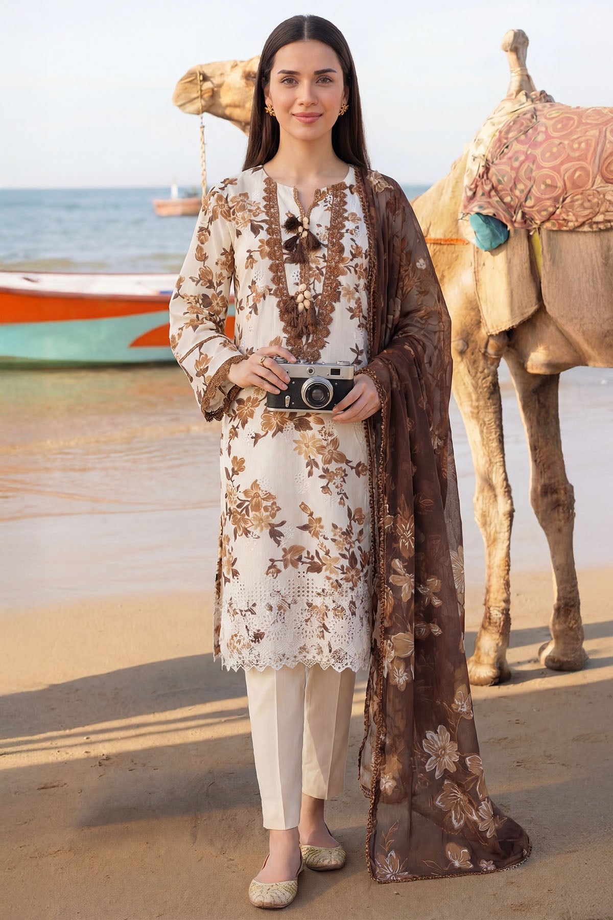 6010-NOOR EMBROIDERED LAWN UNSTITCHED