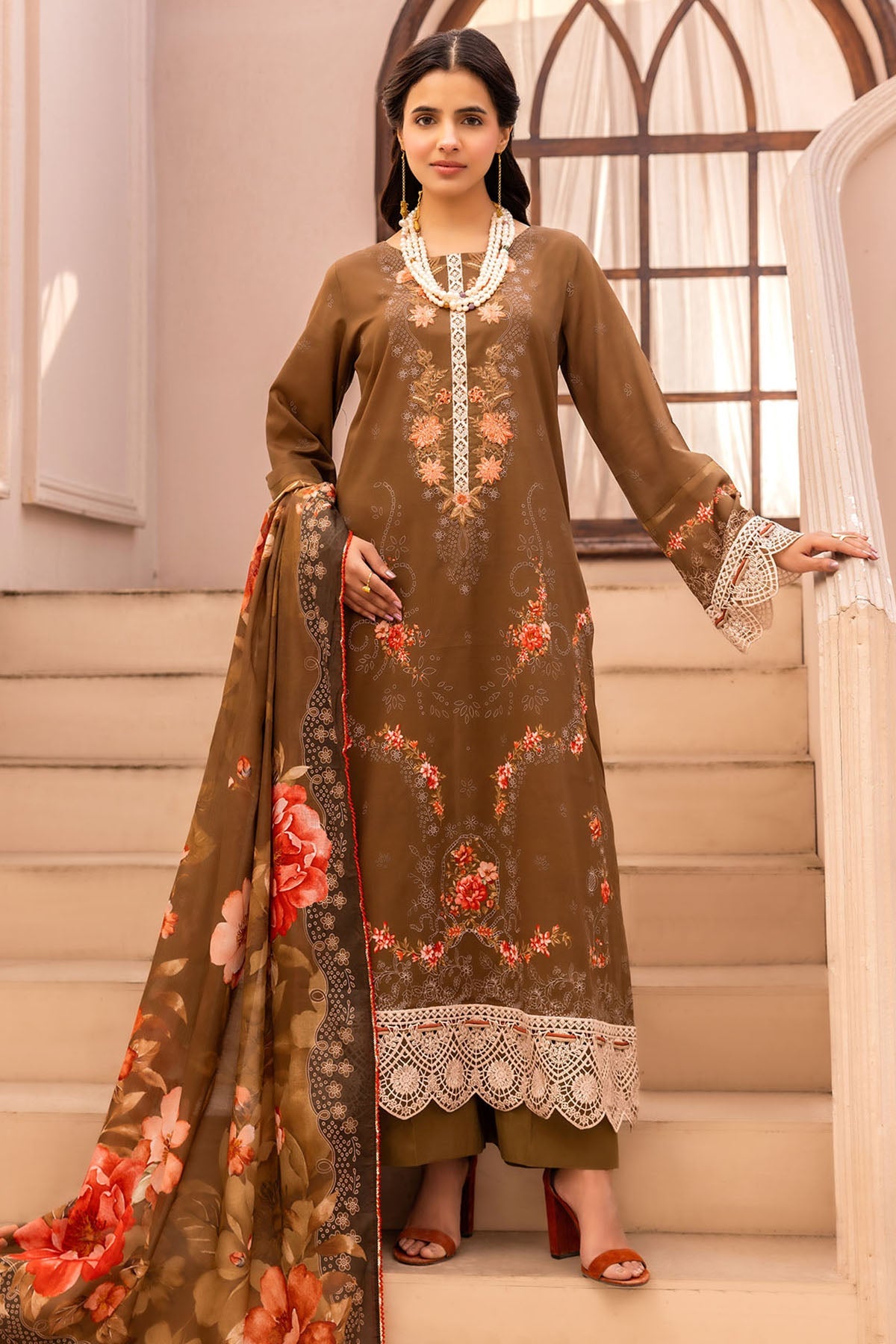 6019-SKY LINE EMBROIDERED LAWN STITCHED
