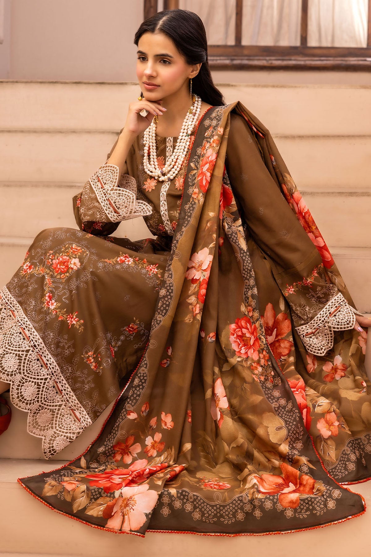 6019-SKY LINE EMBROIDERED LAWN STITCHED