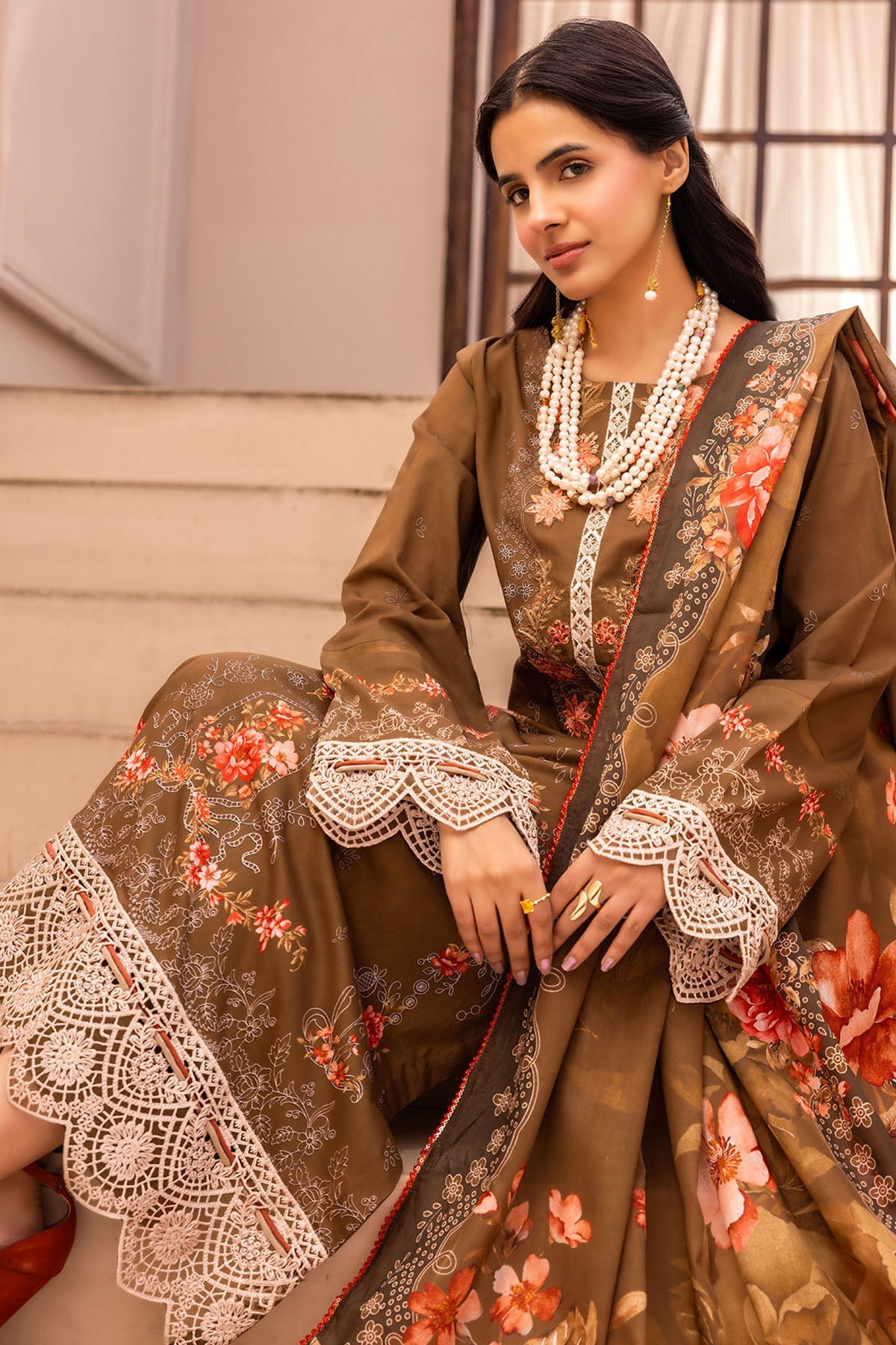 6019-SKY LINE EMBROIDERED LAWN STITCHED