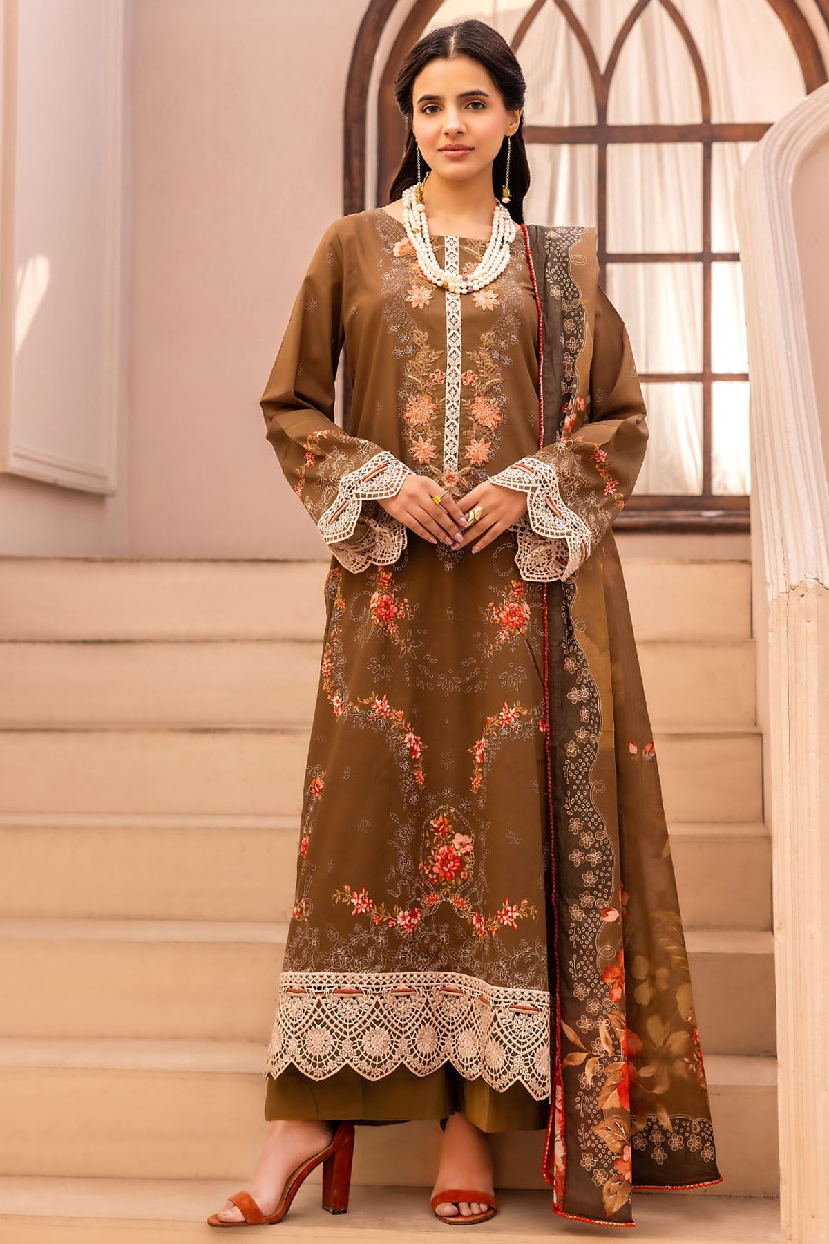 6019-SKY LINE EMBROIDERED LAWN STITCHED