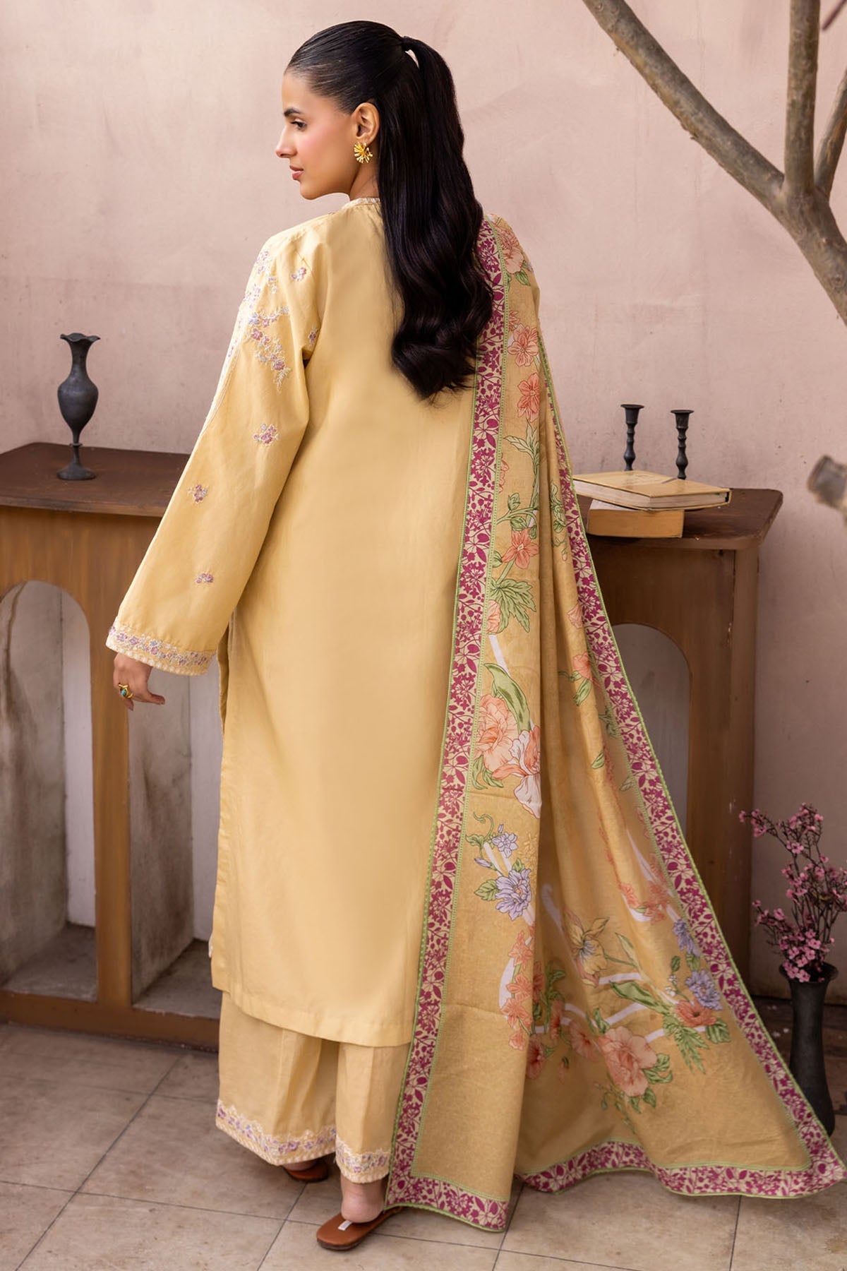 6034-MEERSHA EMBROIDERED LAWN STITCHED