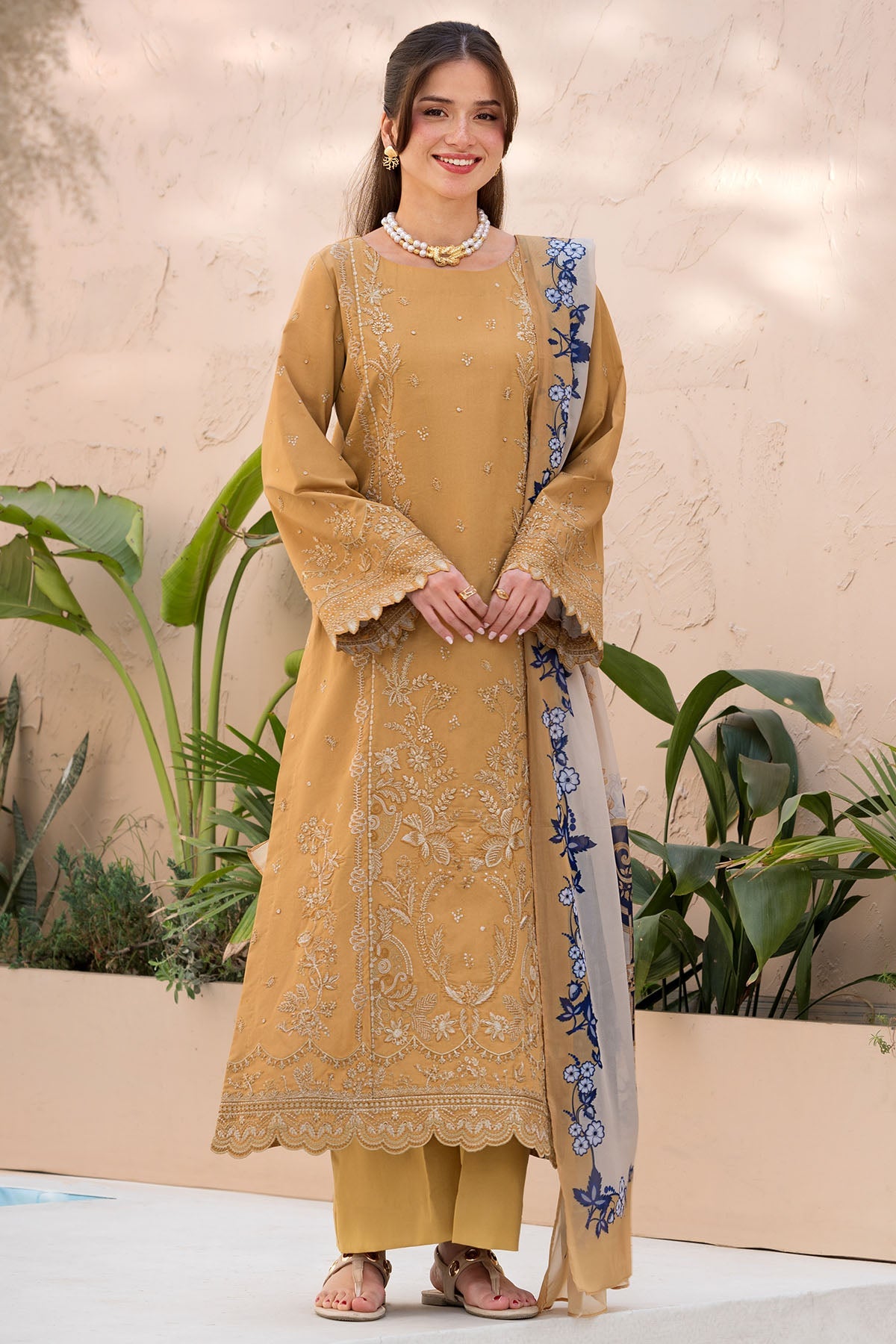 6061-FLORENCE EMBROIDERED LAWN STITCHED