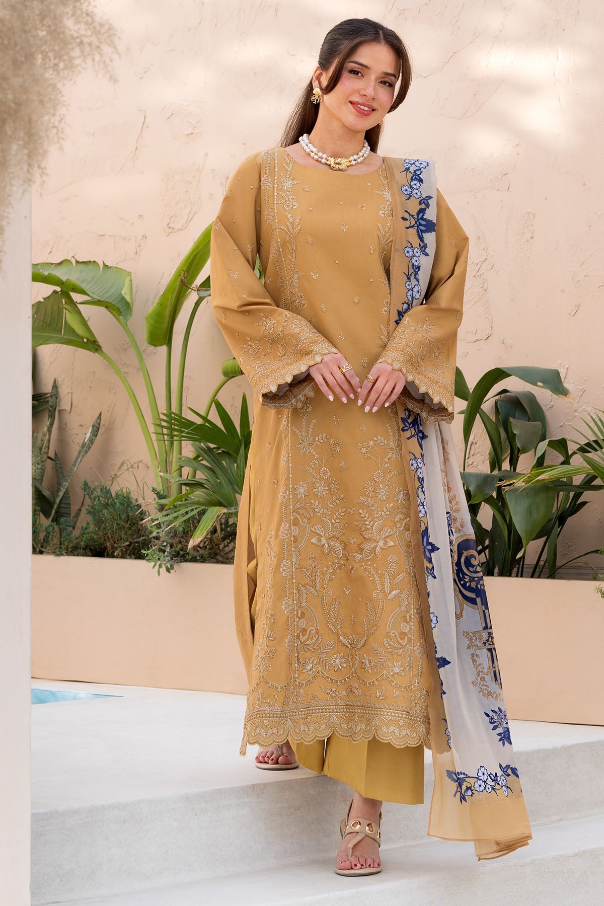 6061-FLORENCE EMBROIDERED LAWN STITCHED