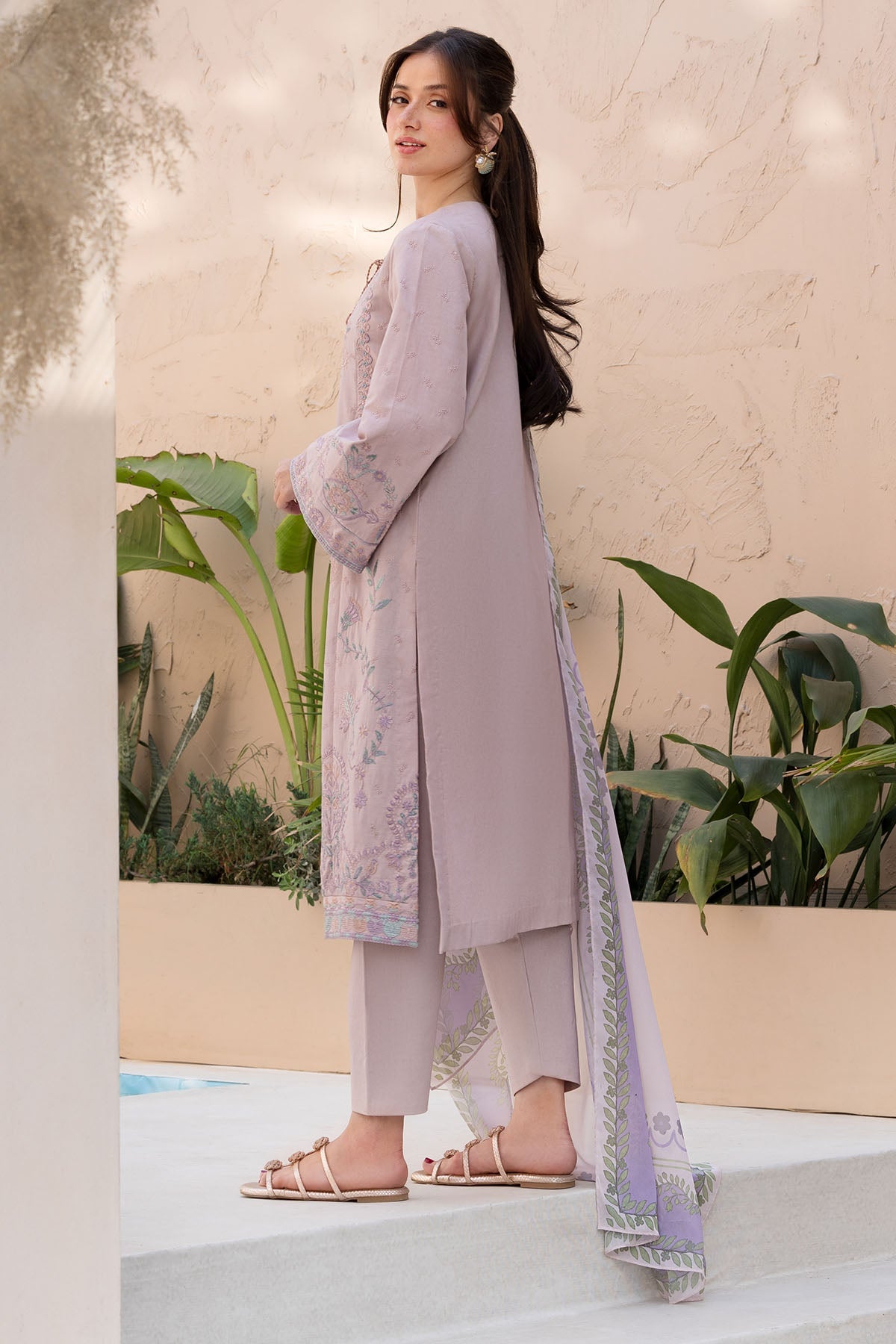 6062-INDIGO EMBROIDERED LAWN STITCHED