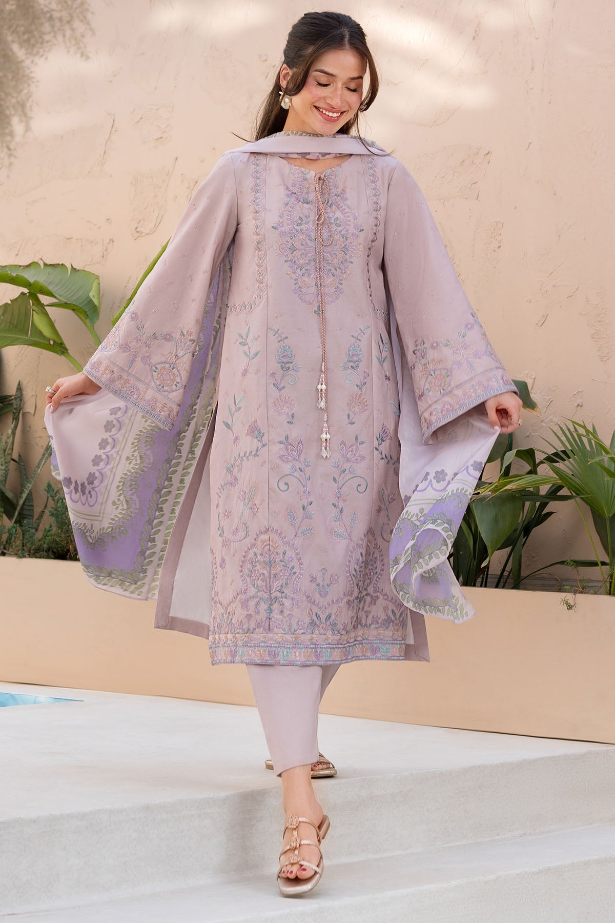 6062-INDIGO EMBROIDERED LAWN STITCHED