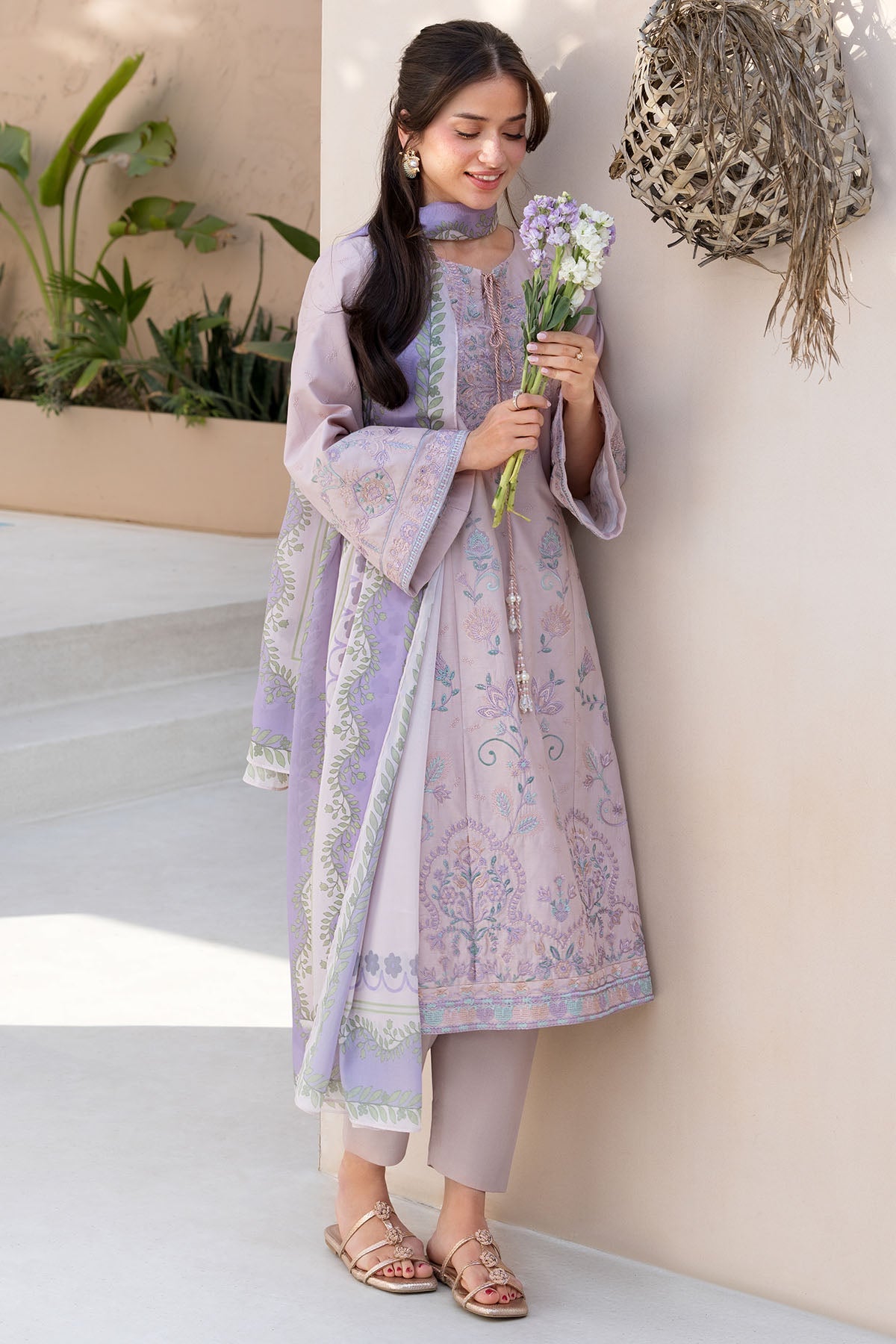 6062-INDIGO EMBROIDERED LAWN STITCHED