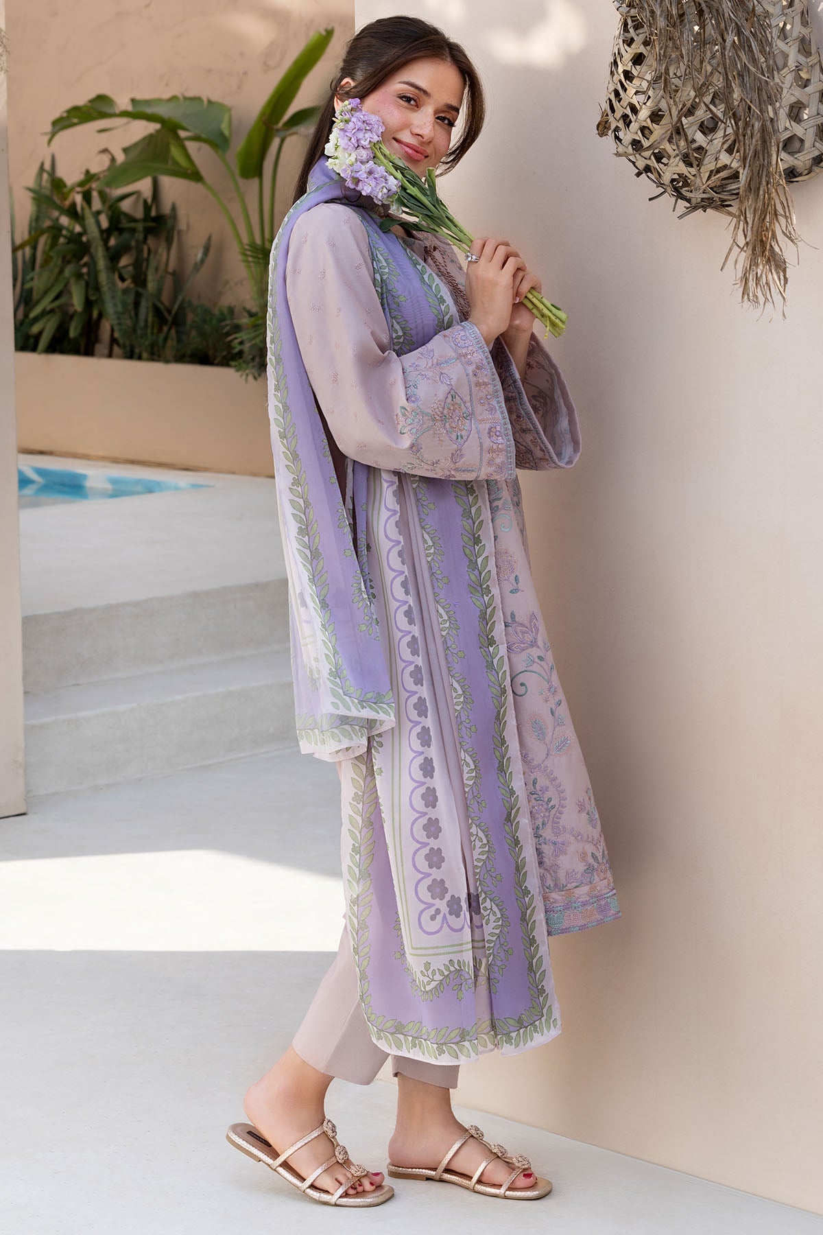 6062-INDIGO EMBROIDERED LAWN STITCHED