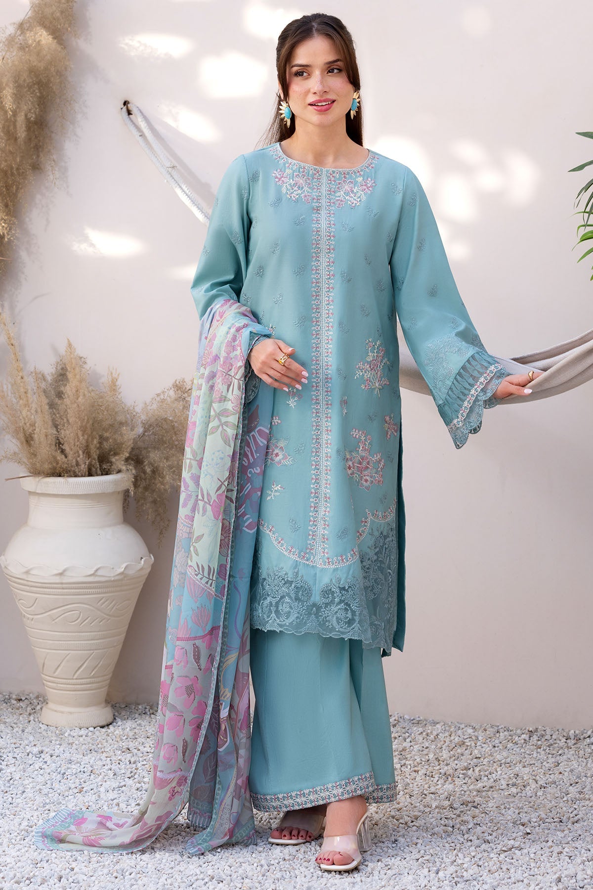 6065-ELOWYN EMBROIDERED LAWN STITCHED