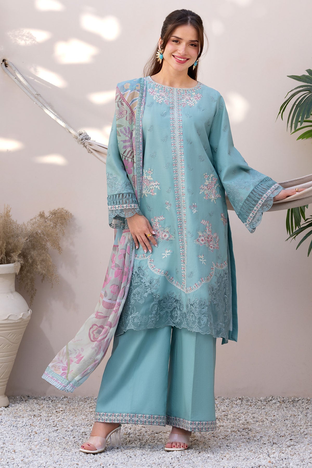 6065-ELOWYN EMBROIDERED LAWN STITCHED