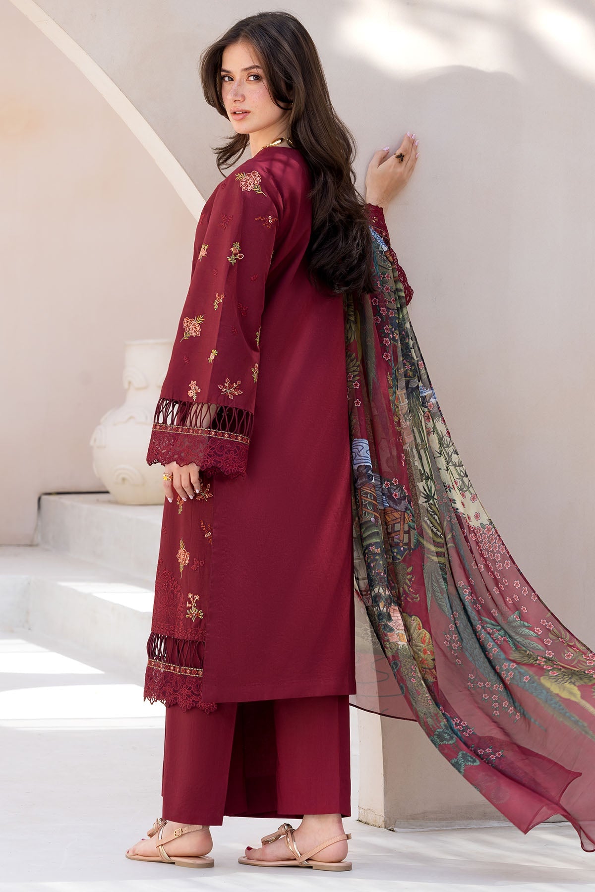 6066-CANDENCE EMBROIDERED LAWN STITCHED
