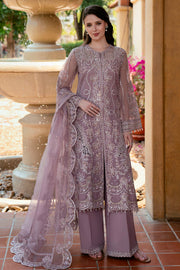 6072-CARNTION EMBROIDERED ORGANZA UNSTITCHED