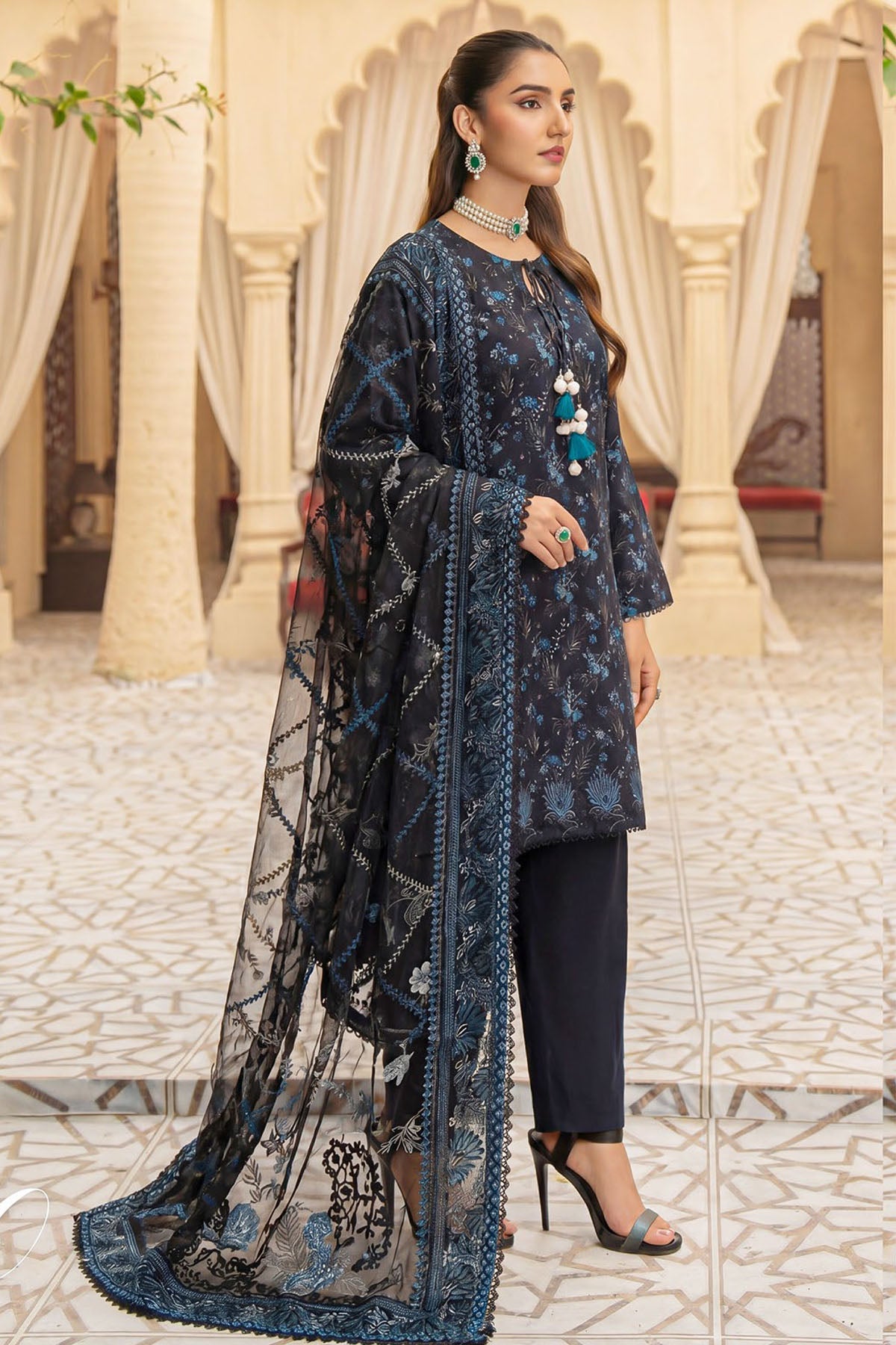 6090-AGNA EMBROIDERED LAWN UNSTITCHED