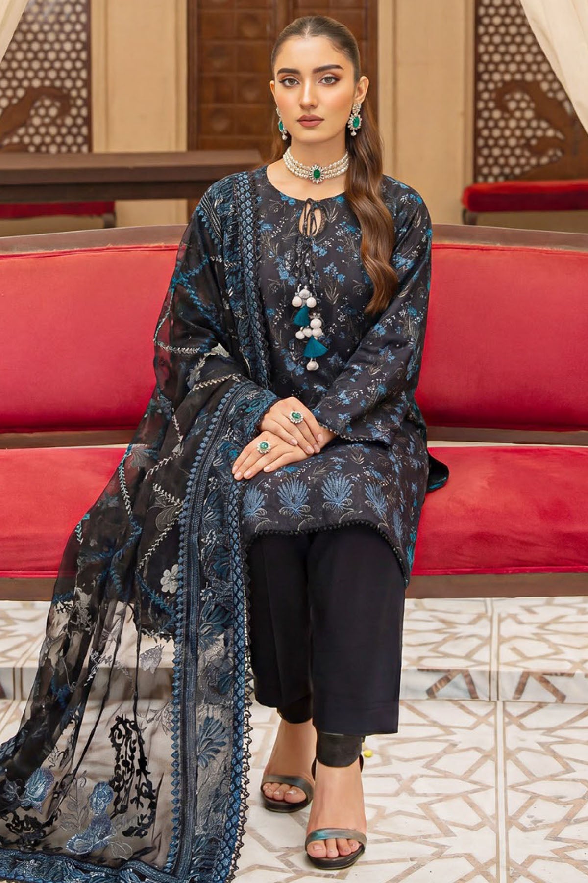 6090-AGNA EMBROIDERED LAWN UNSTITCHED