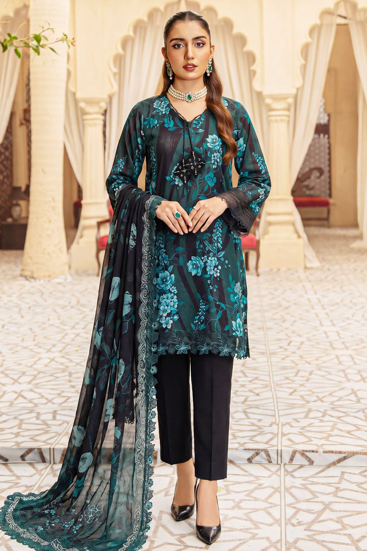 6091-YAWI EMBROIDERED LAWN UNSTITCHED