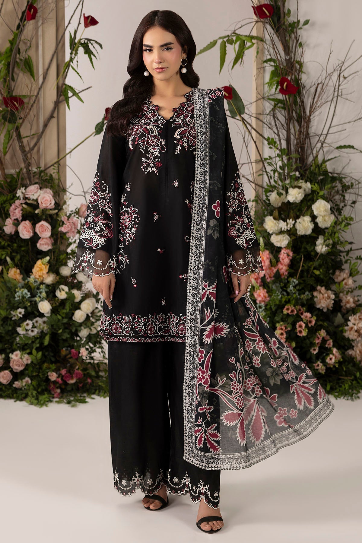 6102-MELA EMBROIDERED LAWN STITCHED