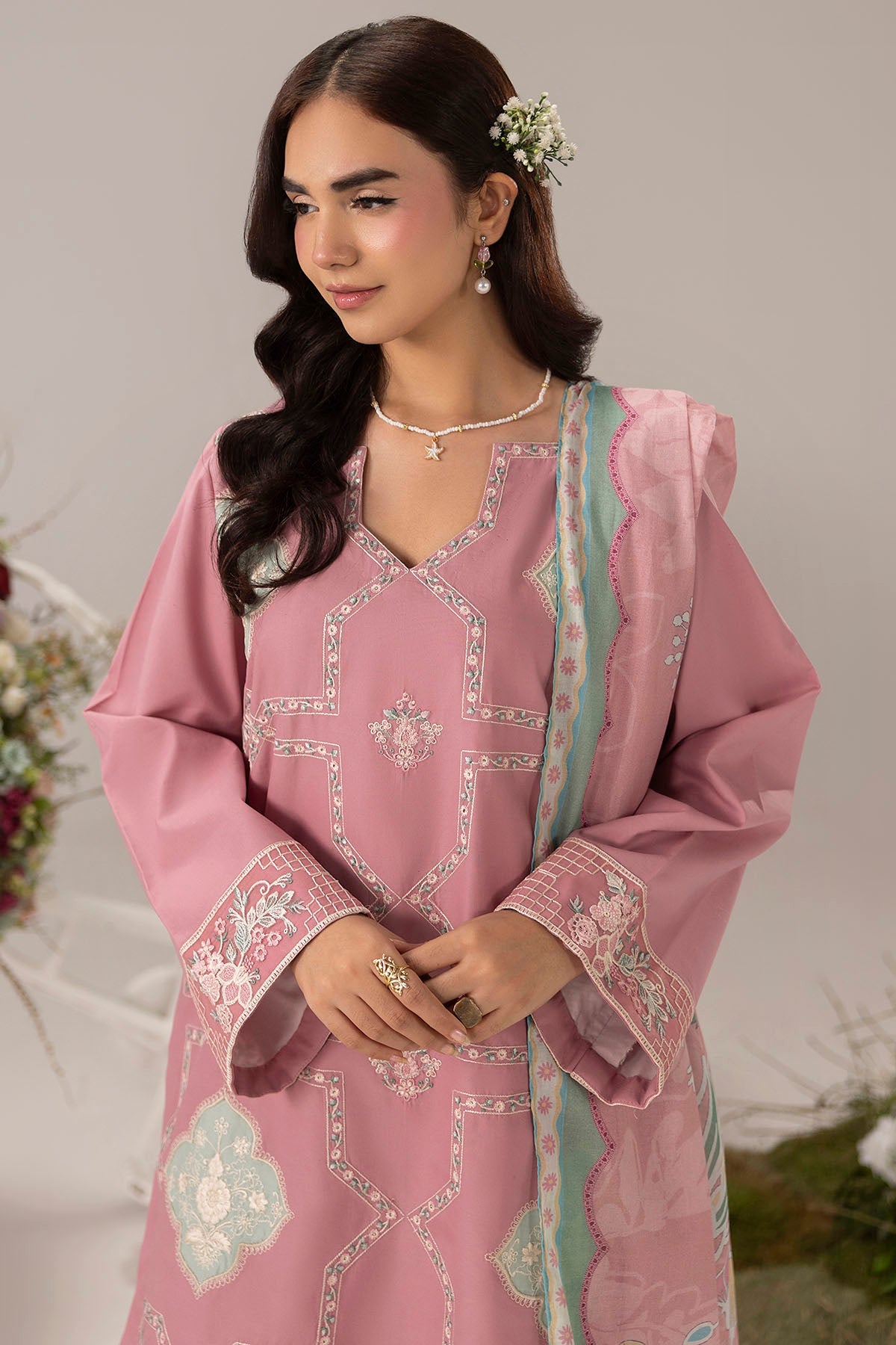 6103-PERA EMBROIDERED LAWN STITCHED