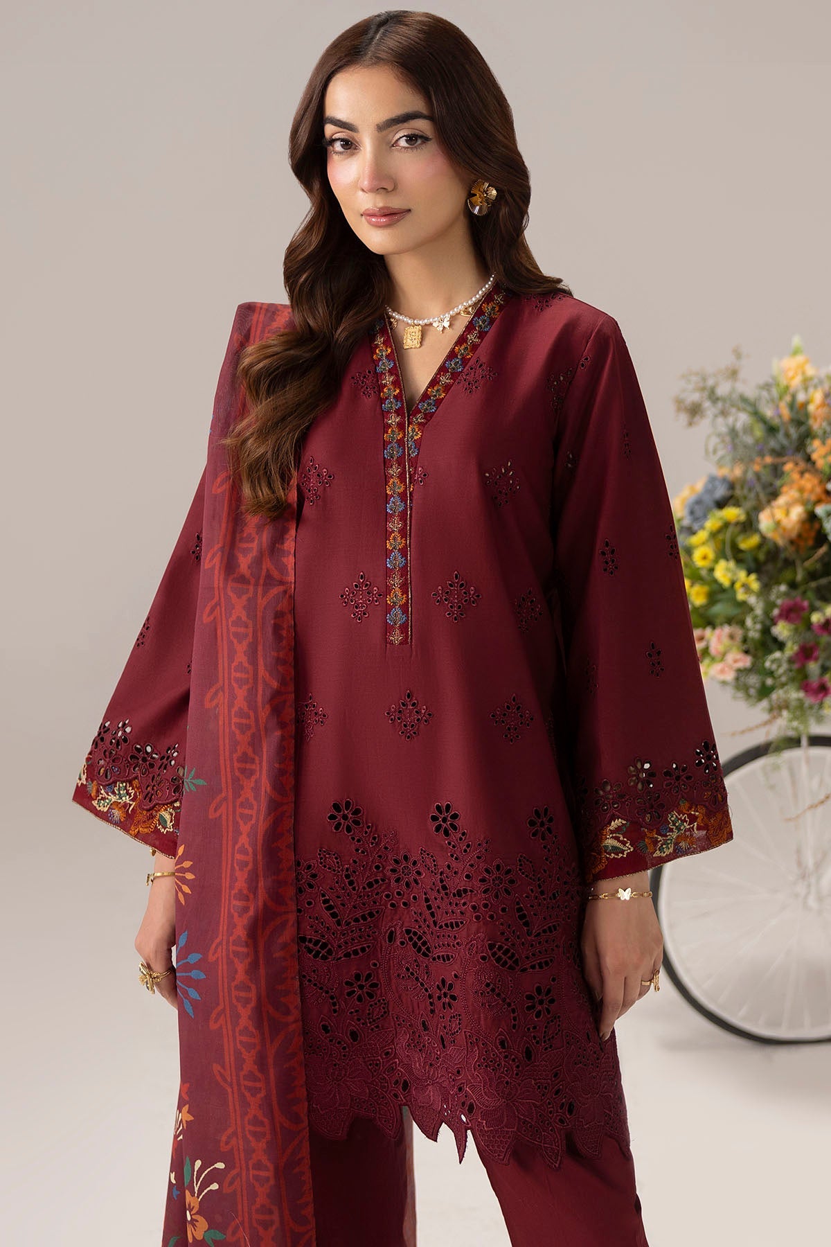 6105-ALBICOCCA EMBROIDERED LAWN UNSTITCHED