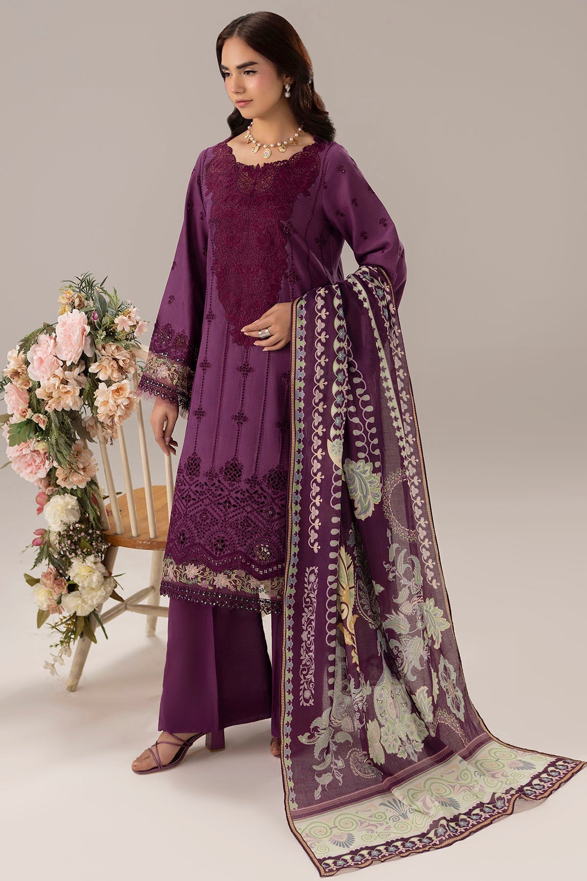 6108-MULBURRY EMBROIDERED LAWN UNSTITCHED