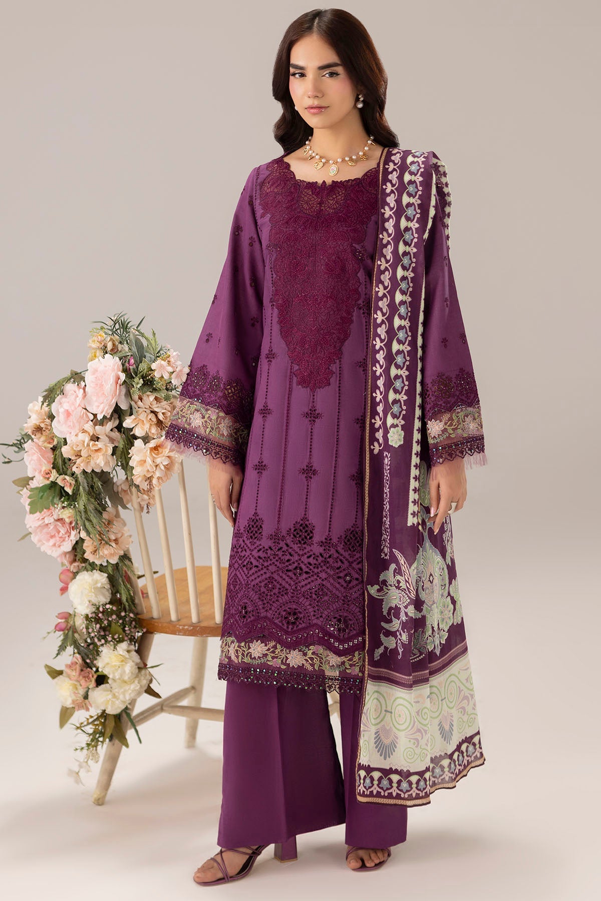 6108-MULBURRY EMBROIDERED LAWN UNSTITCHED