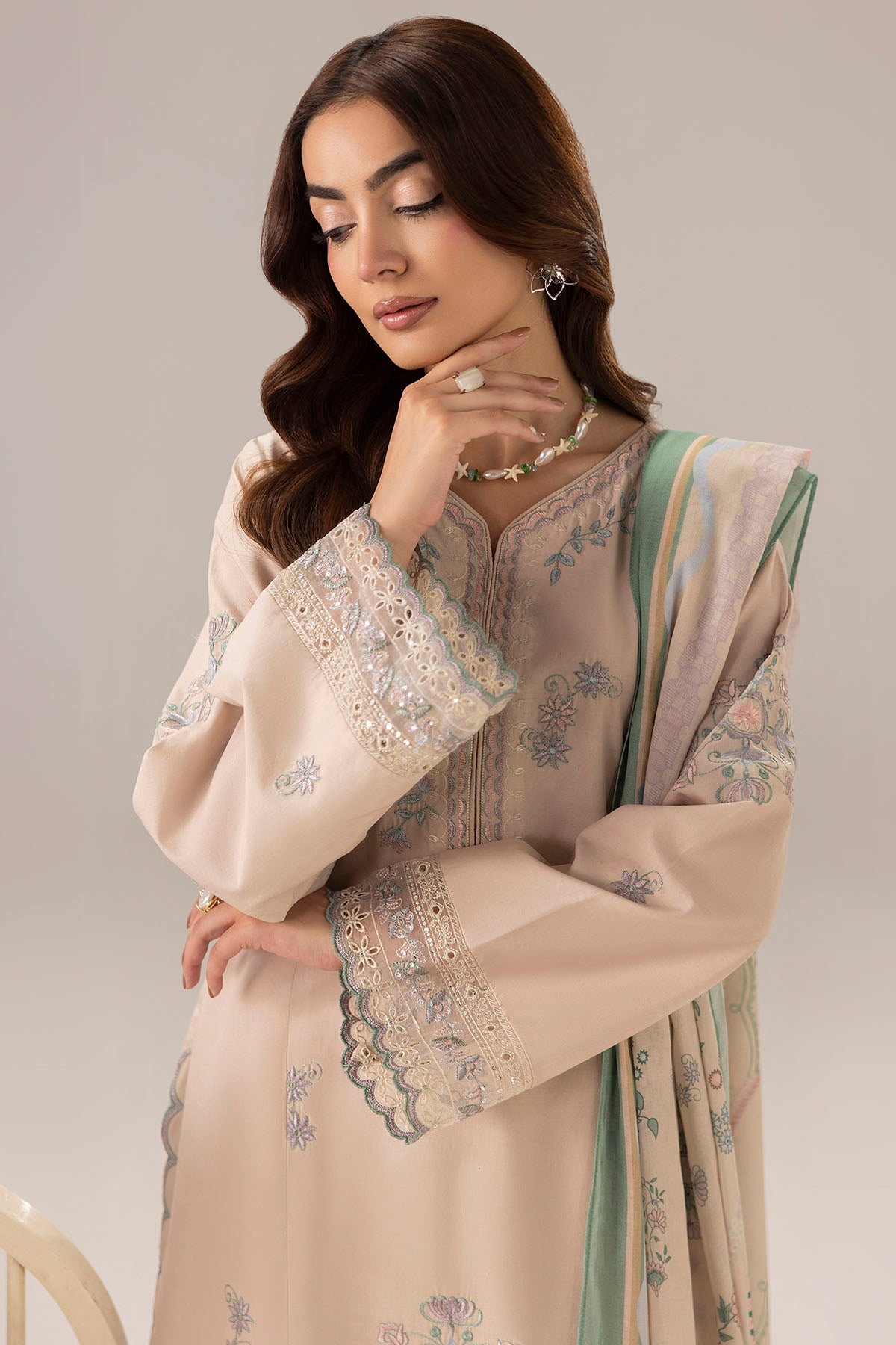 6111-POMPELMO EMBROIDERED LAWN UNSTITCHED