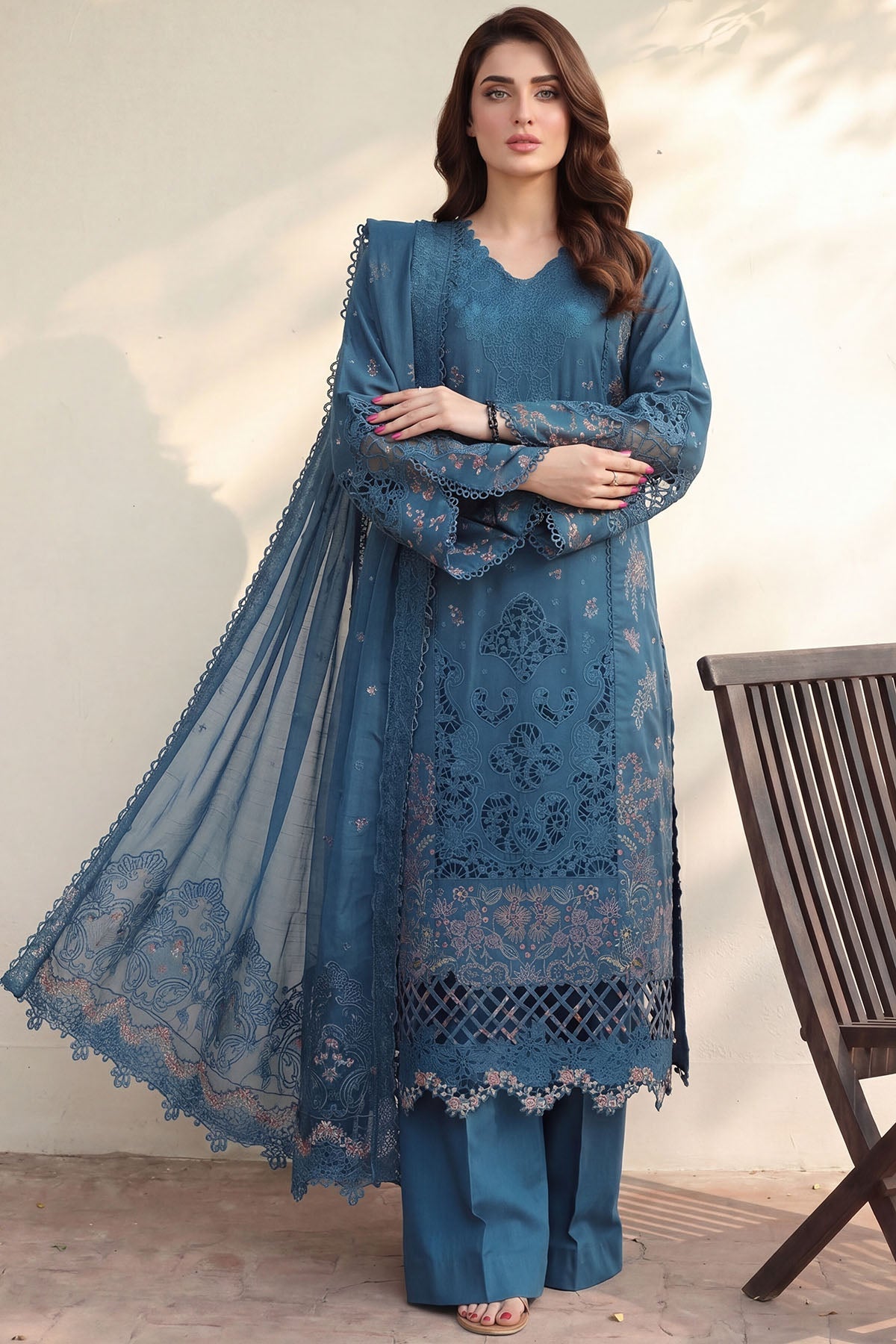 6120-VENETO EMBROIDERED LAWN STITCHED