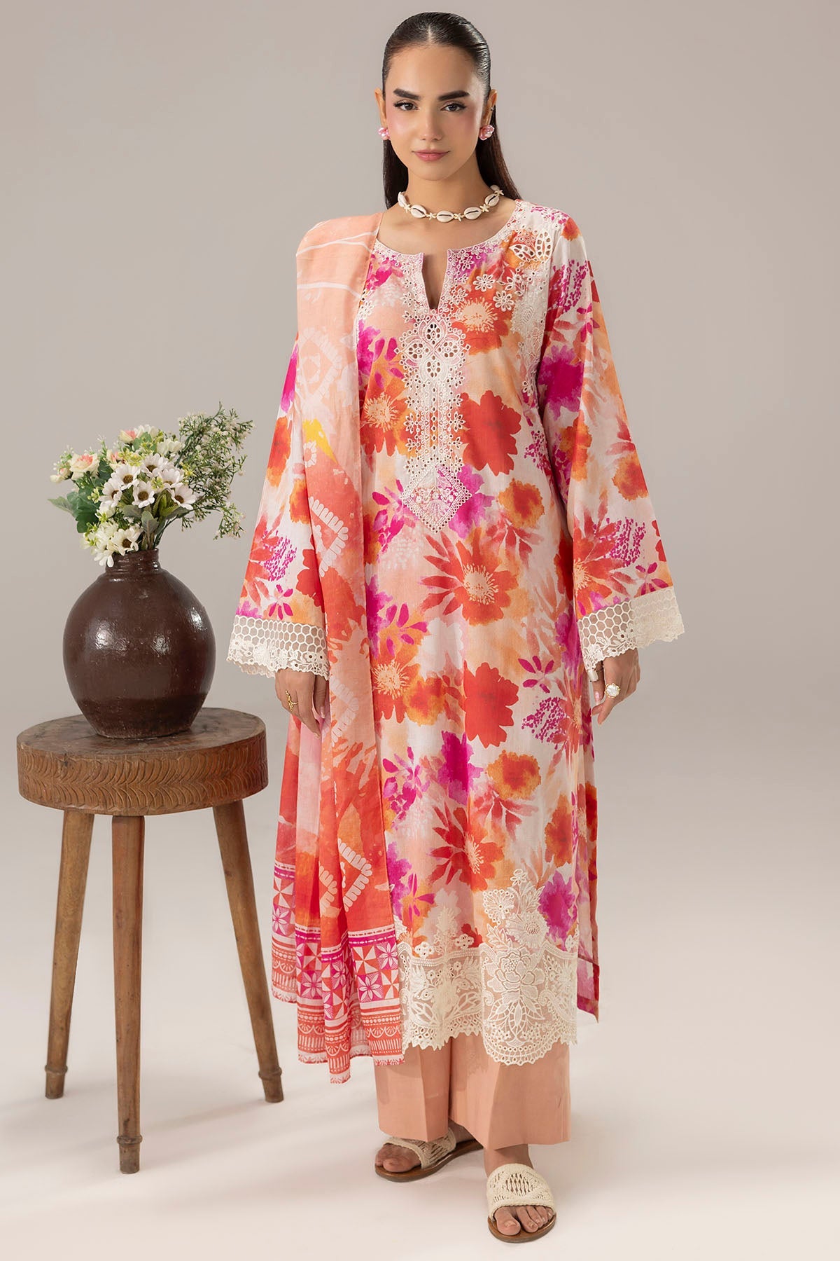 6134-FLORENCE EMBROIDERED LAWN STITCHED